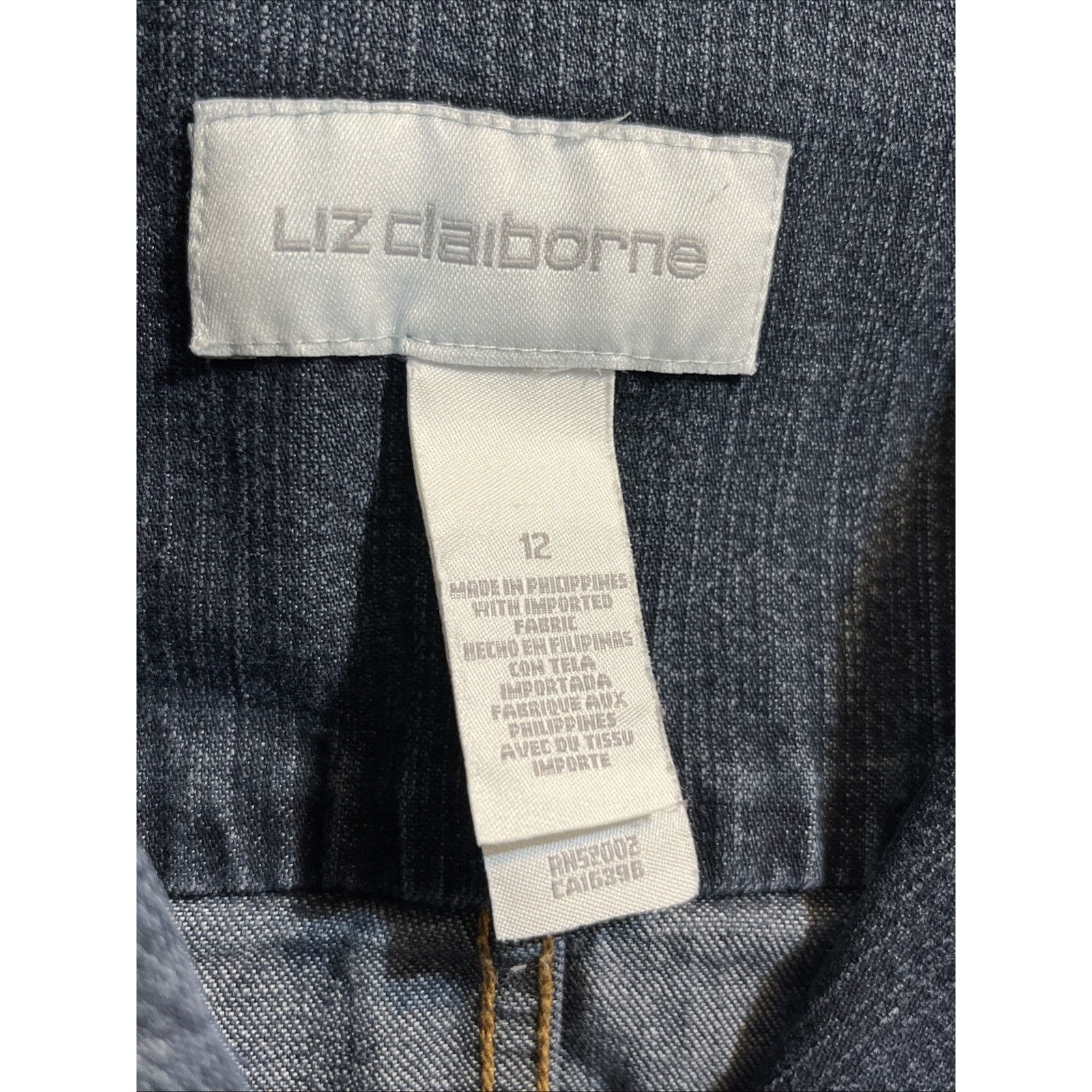 Liz Claiborne Liz Claiborne Jean Jacket Women Size 12 Blue 3 Button Cotton Size XL / US 12-14 / IT 48-50 - 3 Thumbnail