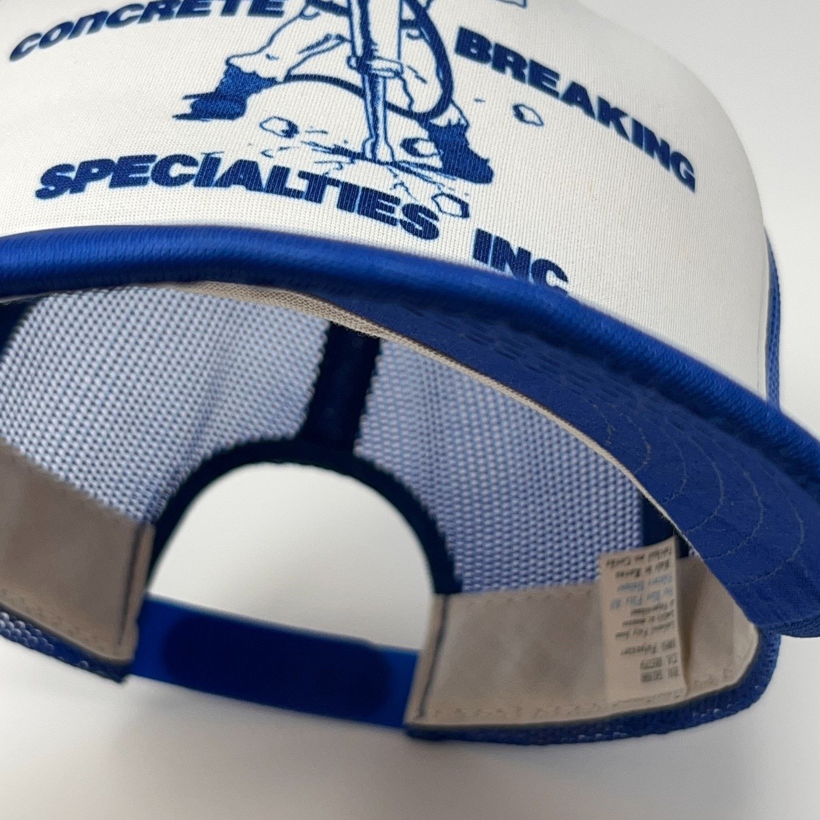 Vintage Vintage 80s Concrete Breaking Trucker Hat Baseball Cap Blue Size ONE SIZE - 6 Thumbnail