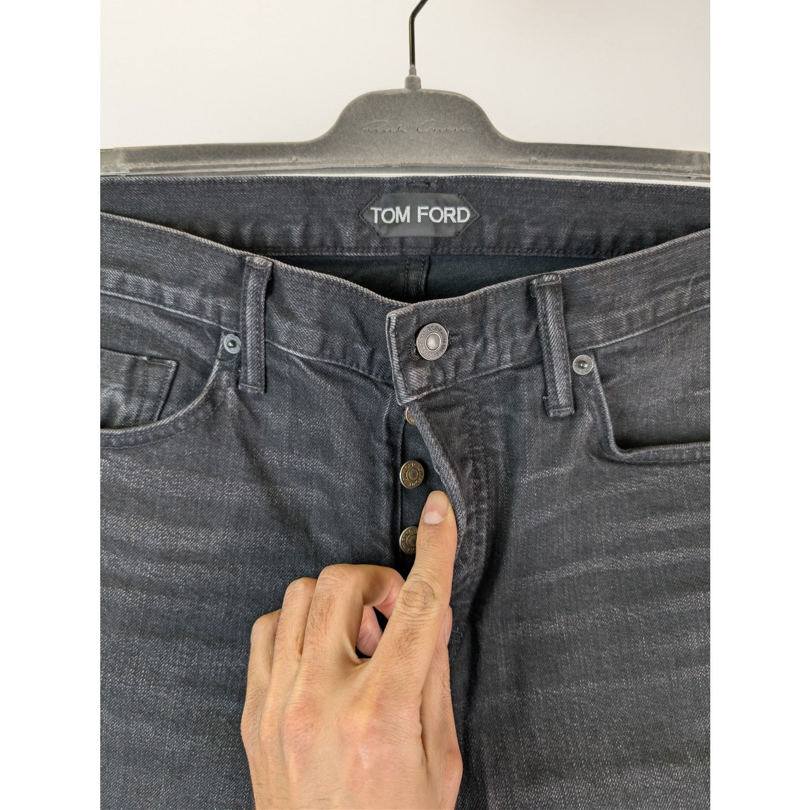 Tom Ford o1rshd1 Slim Fit Denim Jeans in Aged Black Size US 34 / EU 50 - 7 Thumbnail