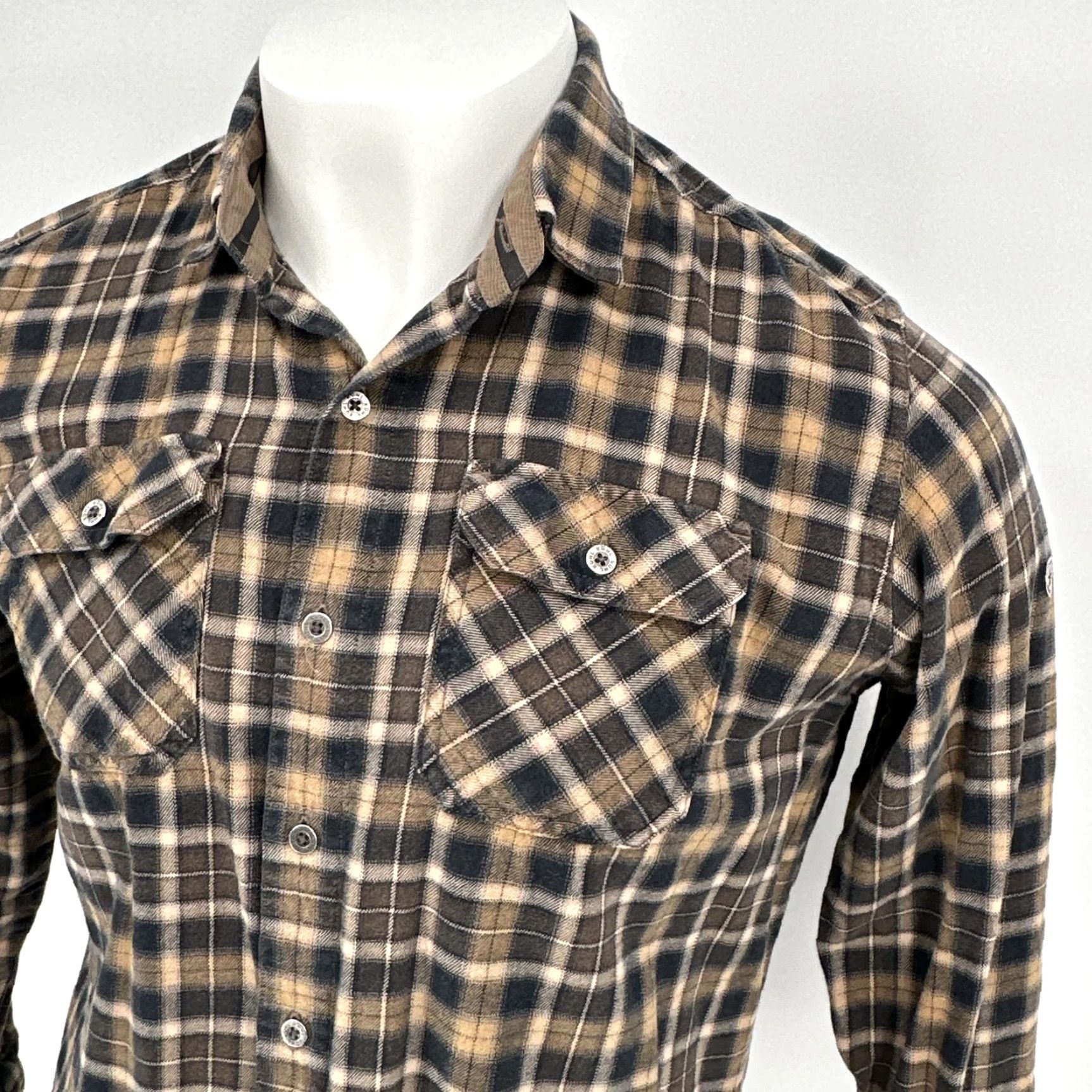 Vintage KUHL Shirt Mens Medium Dillingr Brown Plaid Flannel Button Up Long Sleeve Tencel Size US M / EU 48-50 / 2 - 2 Thumbnail