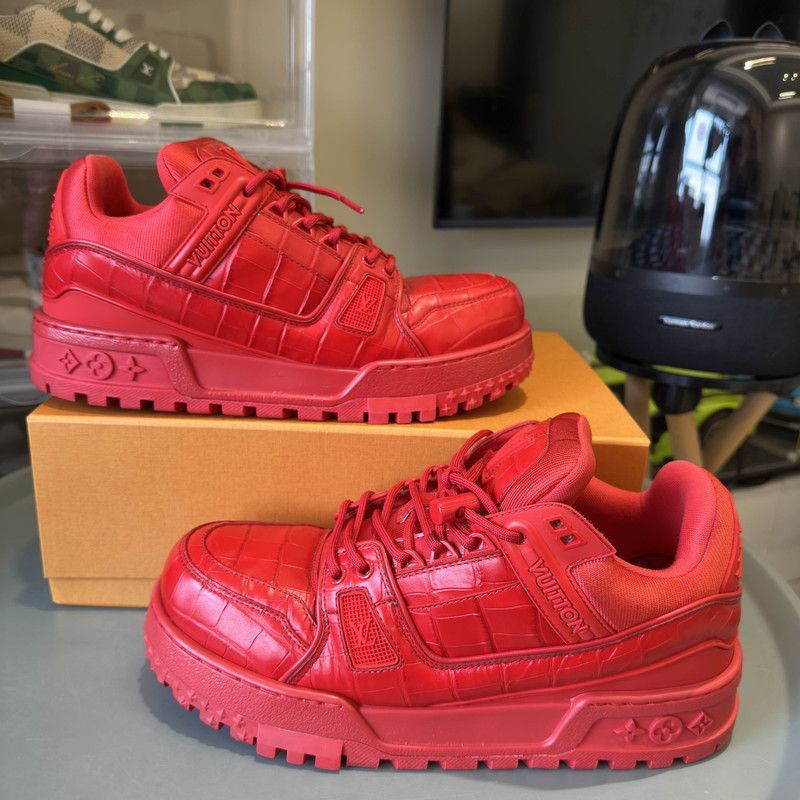 Louis Vuitton Trainer Maxi Red Leather Sneakers -2508
