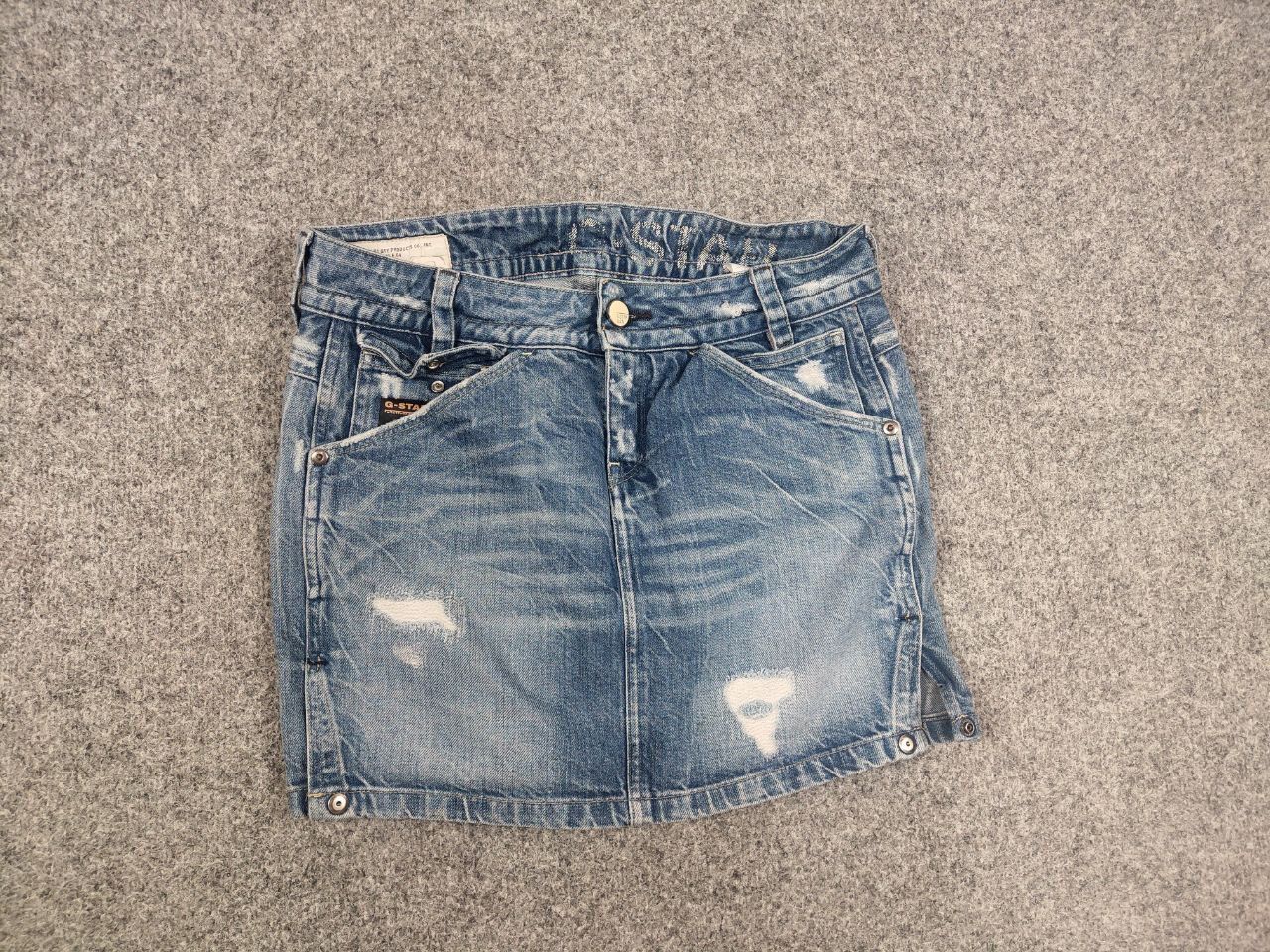 G-Star G-Star Raw Vintage Y2K Style Distressed Exper Mini Skirt Size 29" - 6 Thumbnail