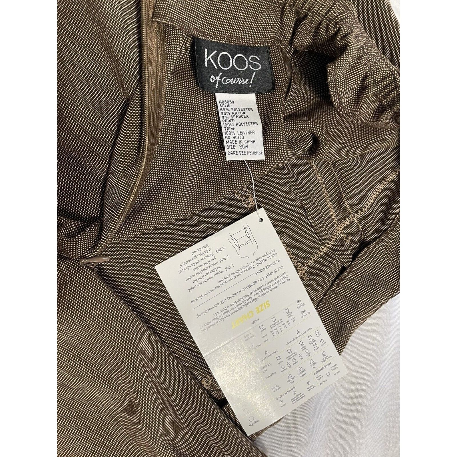 Other KOOS OF COURSE ART TO WEAR Skirt Tweed Animal Print Leather Size 42" / US 20 - 8 Thumbnail