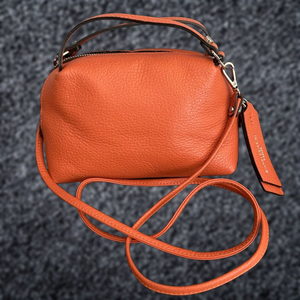 Gianni Chiarini Gianni Chiarini Leather Alifa 2-Way Tote Bag Small Crossbody Purse Bag Orange Women Bag Orange 2-way Shoulder Bag Womens Size ONE SIZE - 1 Thumbnail