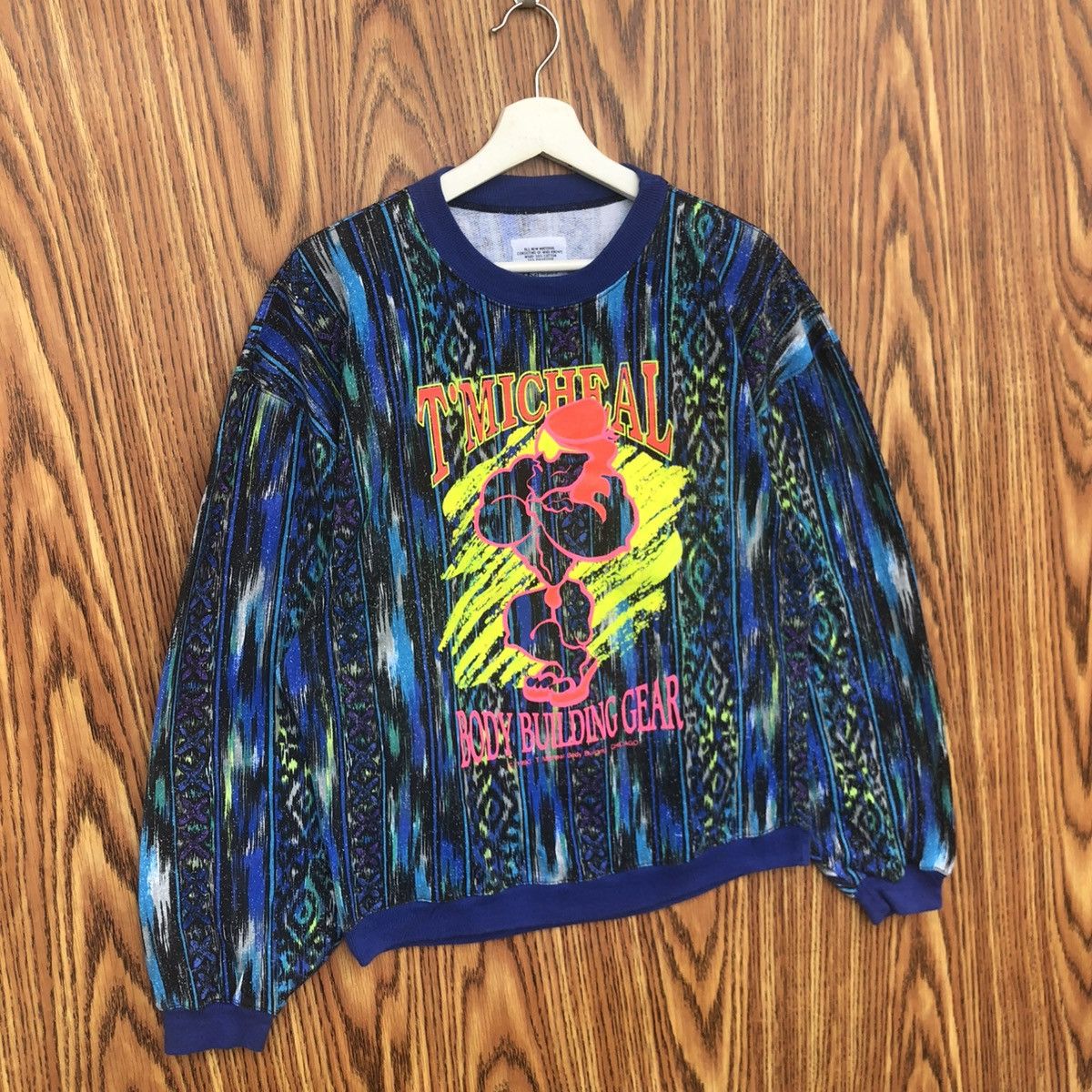 Vintage Vintage T'Michael Body Building Gear sweatshirt from 1990 Size US M / EU 48-50 / 2 - 2 Thumbnail