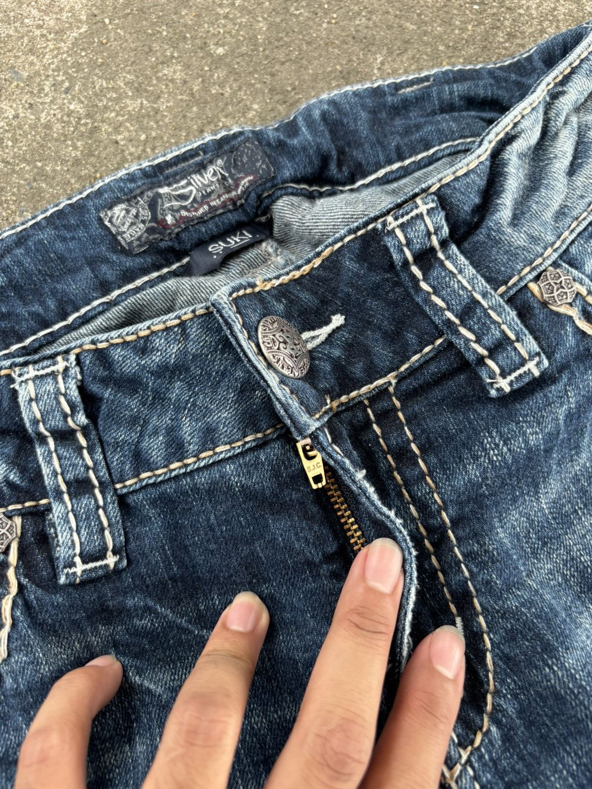 Japanese Brand × Vintage Silver Suki Slim Bootcut Jeans Size US 30 / EU 46 - 9 Thumbnail