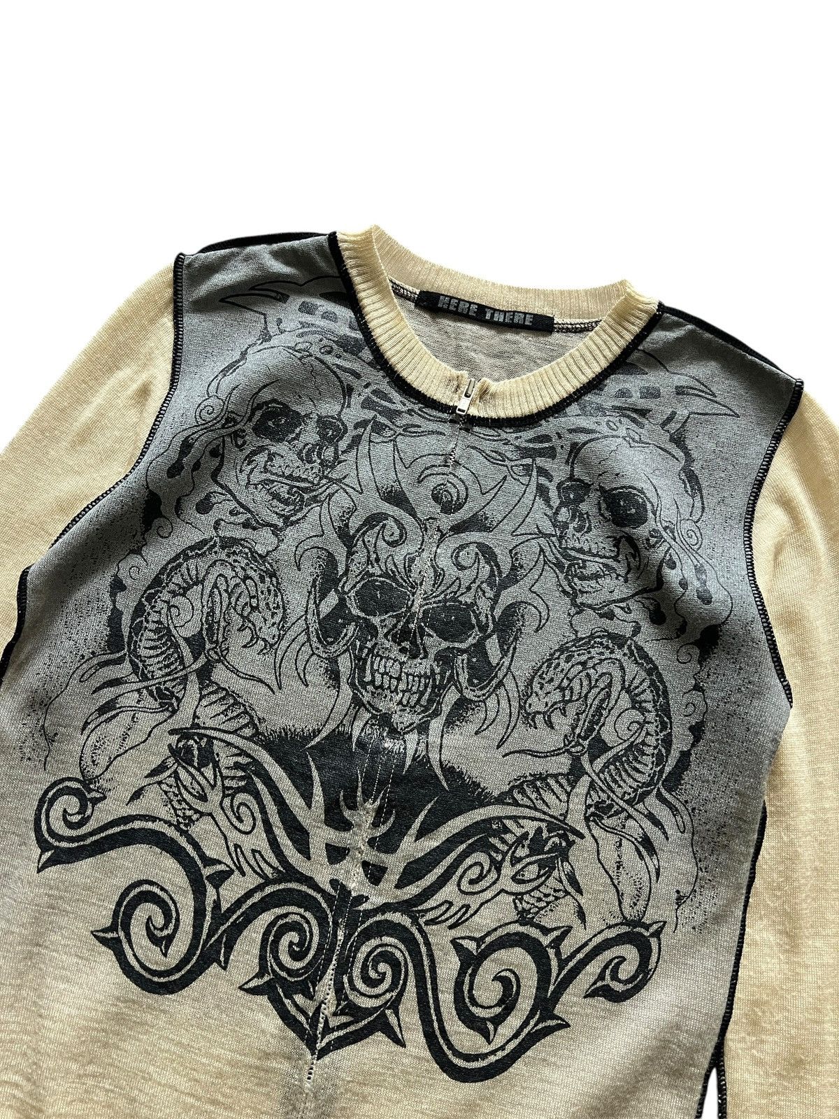 Seditionaries 1990s Here There 🇯🇵 Skull Tattoo Zipper Sweater Size US XS / EU 42 / 0 - 3 Thumbnail
