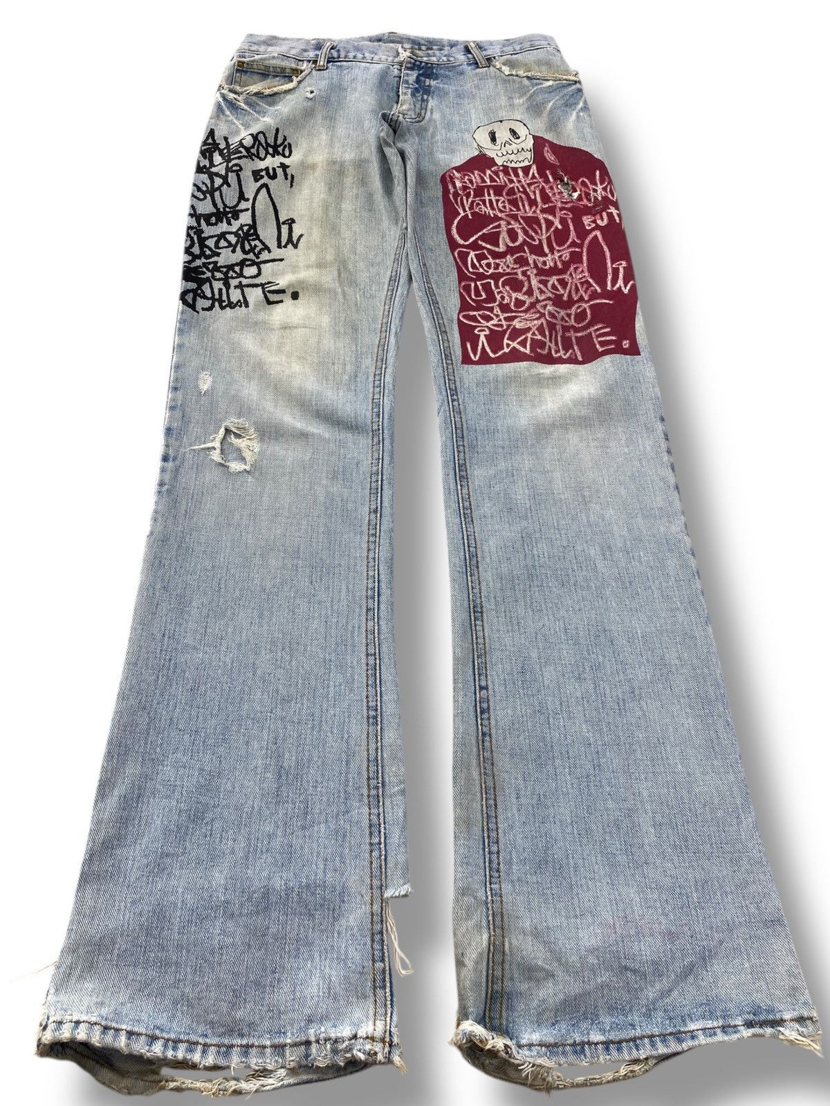 Melrose Melrose Light Wash Drawing Style Boot Cut Leg Jeans Size US 32 / EU 48 - 1 Thumbnail