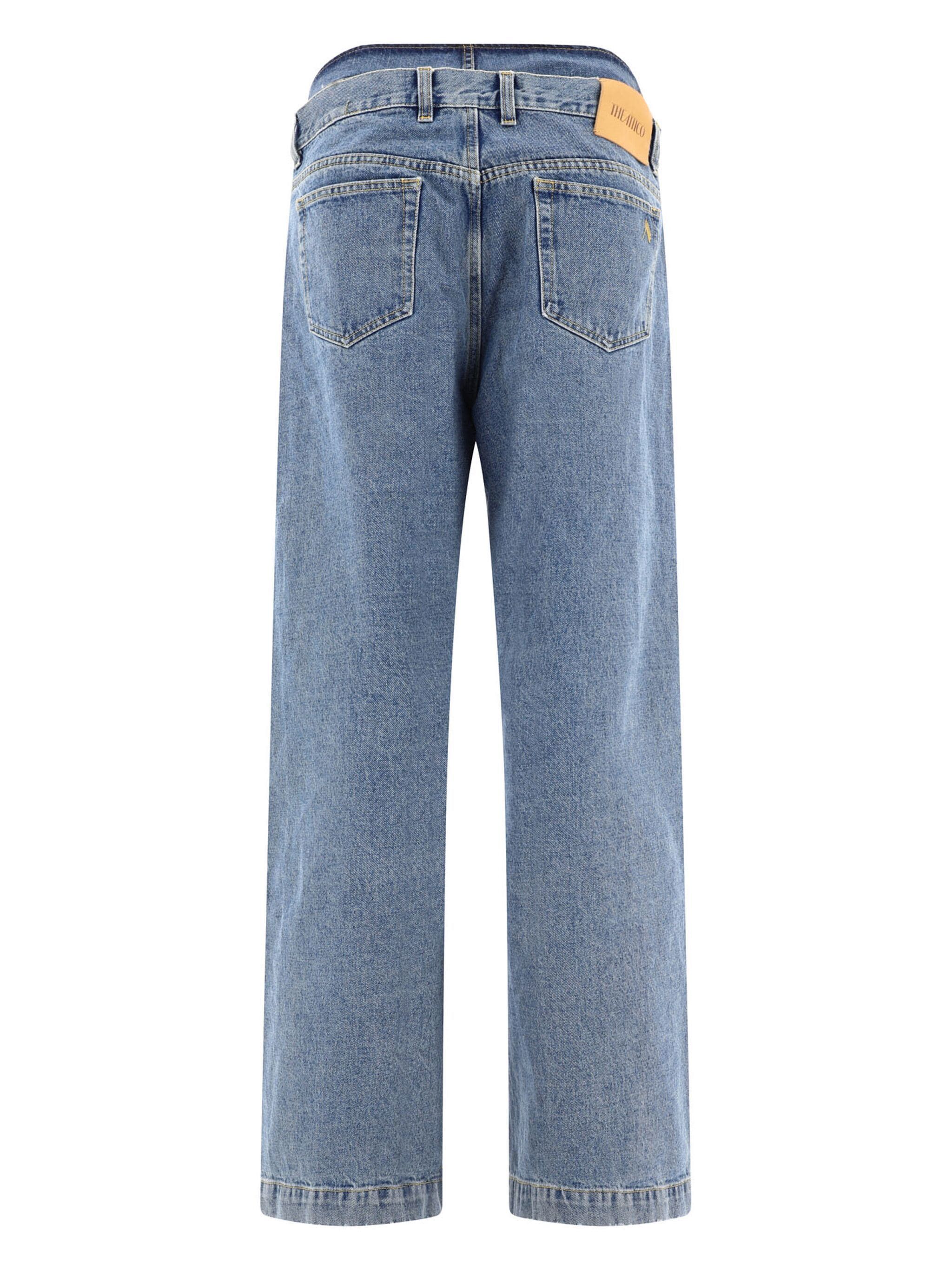 The Attico o1s22i1n1024 Layered Baggy Jeans in Denim Blue Size 25" / US 0 / IT 36 - 2 Thumbnail