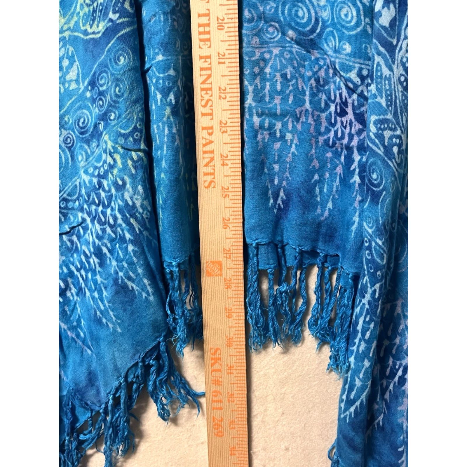 Vintage VINTAGE Hand Kreation Dress Tunic Beach Boho Woman Cover Up Printed Blue One Size Womens Blouson Lightweight Adjustable Tunic Summer Size ONE SIZE - 4 Thumbnail
