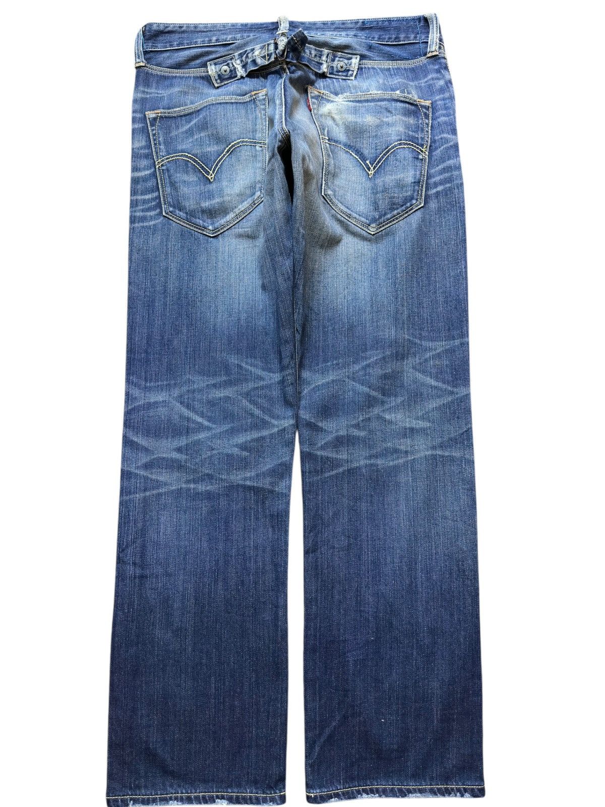 Levi's Vintage Levi’s RMB03-0001 Buckle Back Distressed Denim Size US 31 - 3 Thumbnail