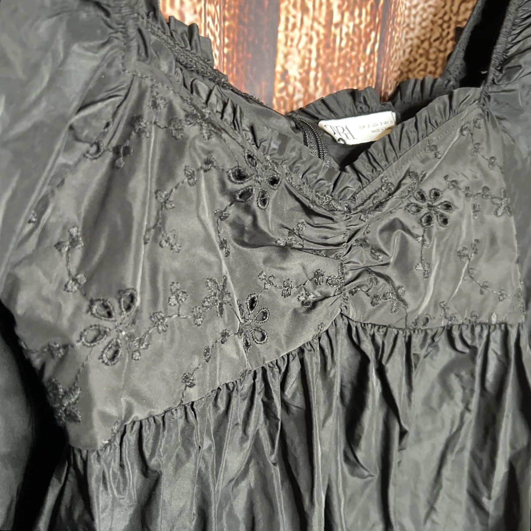 Zara Zara Black Womens Small Dress Embroidered Size S / US 4 / IT 40 - 2 Thumbnail