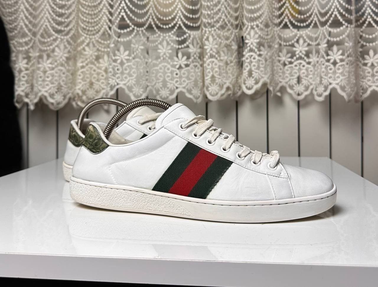 Gucci Rare Gucci Ace Classic White Leather Low Top Sneakers Stripe Size US 8 / EU 41 - 2 Thumbnail