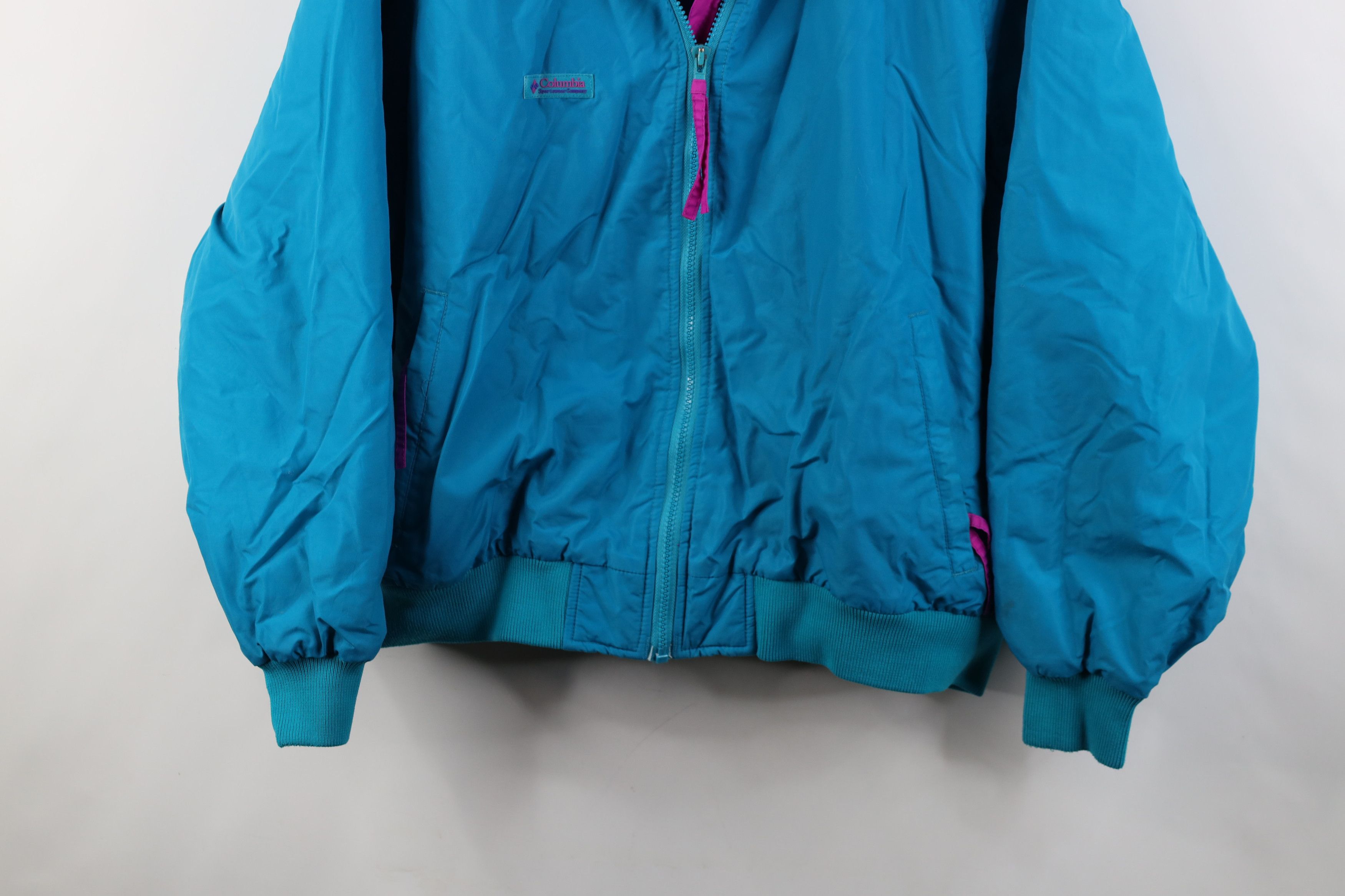 Columbia Vintage 90s Columbia Fleece Lined Bomber Jacket Winter Blue Size XL / US 12-14 / IT 48-50 - 3 Thumbnail
