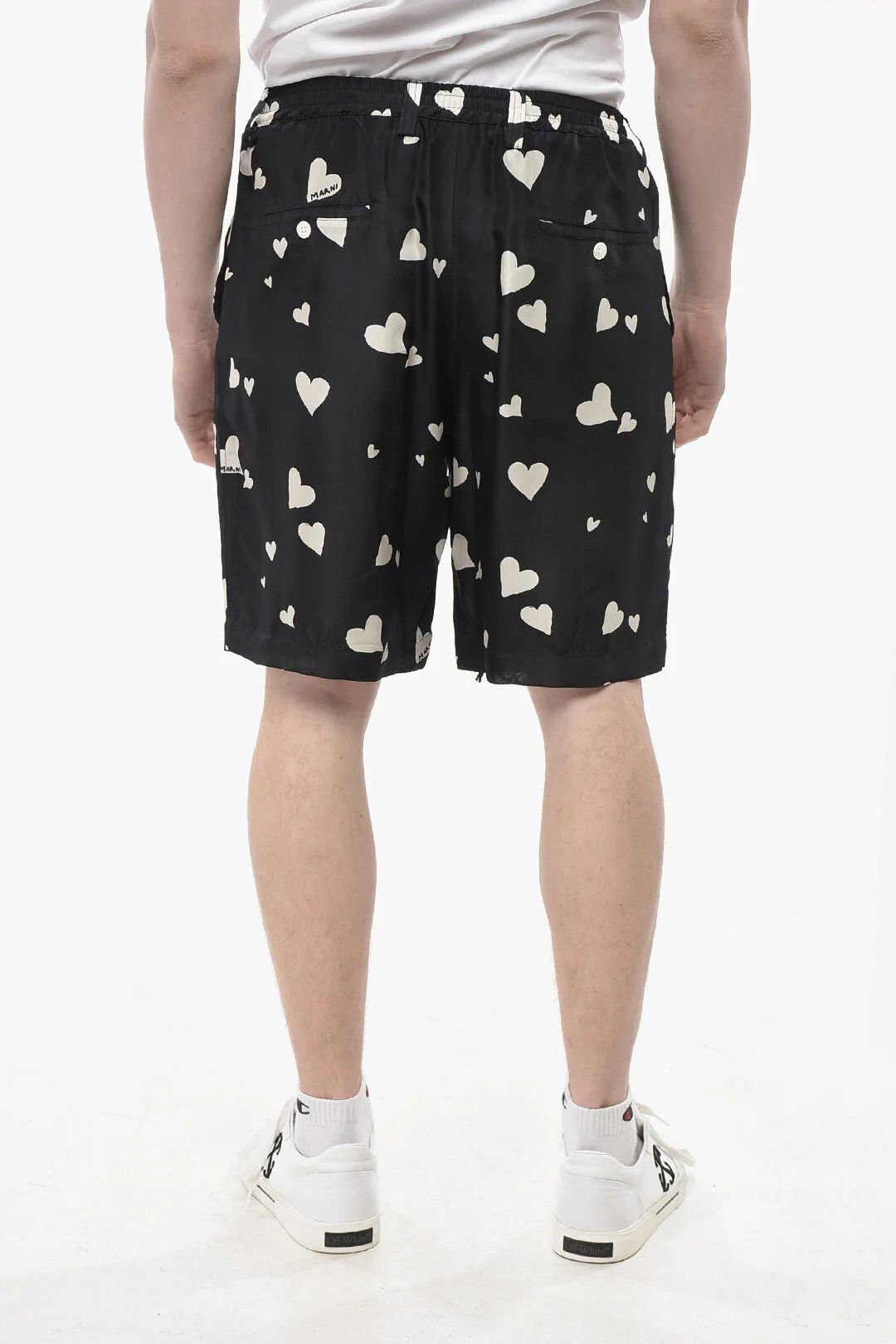 Marni og1mm0326 Single-Pleat Silk Short in Black Size US 32 / EU 48 - 2 Thumbnail