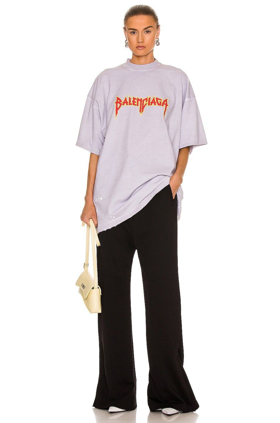Balenciaga o1in1g1124 Metal T-Shirt Oversized in White Size M / US 6-8 / IT 42-44 - 5 Thumbnail