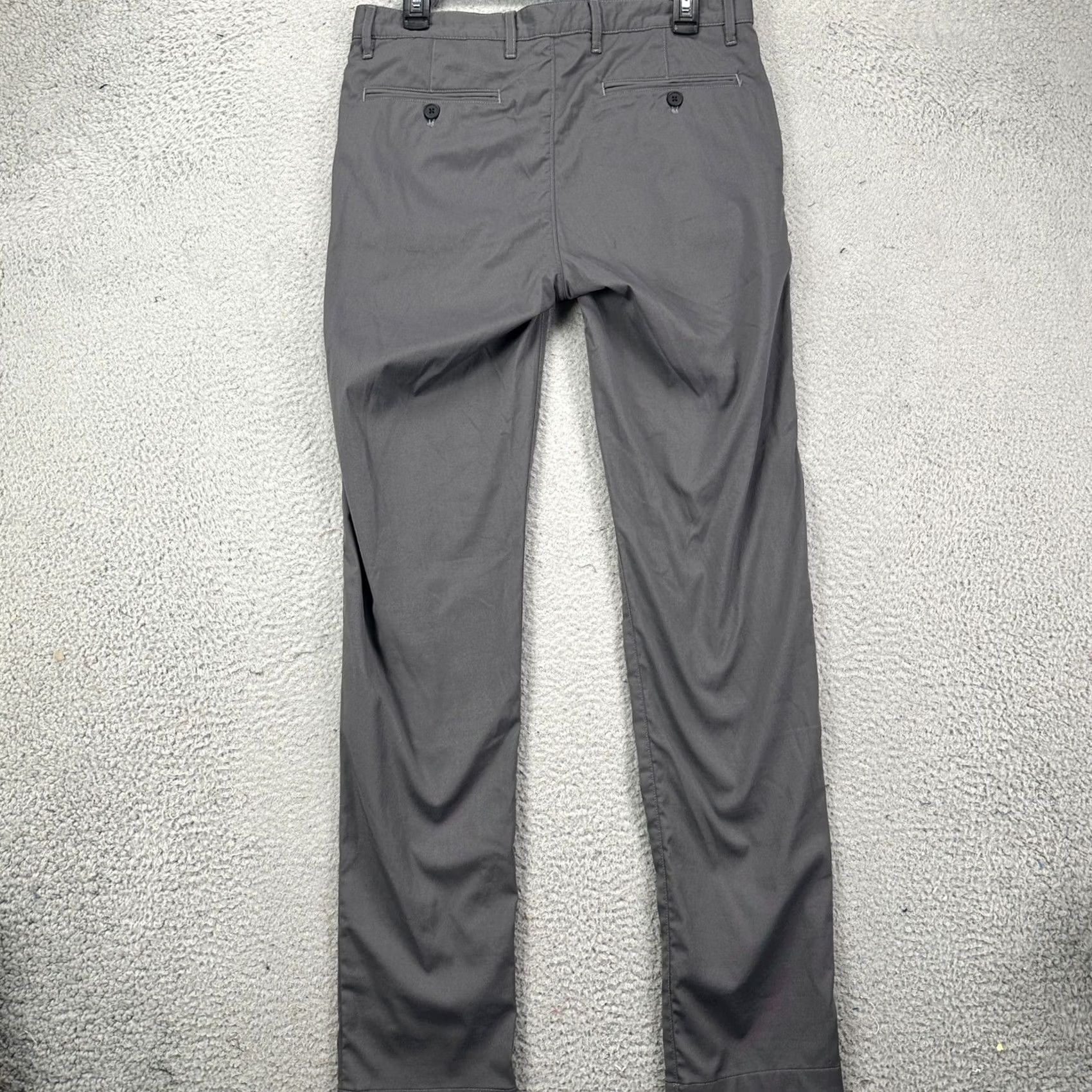 Theory Theory Pants Golf Straight Leg Mens 31 Gray Performance Stretch Lightweight Casual Modern Preppy Front Button Pockets Mens Regular Size 31 Gray Size US 31 - 2 Thumbnail
