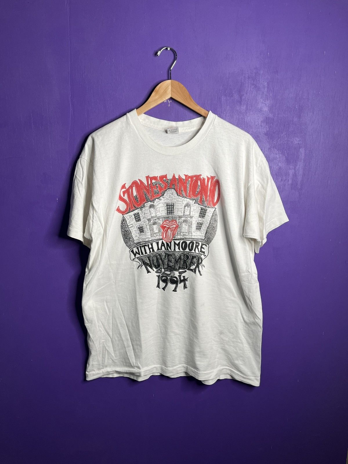 Band Tees × Vintage Vintage 1994 Rolling Stones with Ian Moore the Alamo t-shirt Size US XL / EU 56 / 4 - 1 Thumbnail