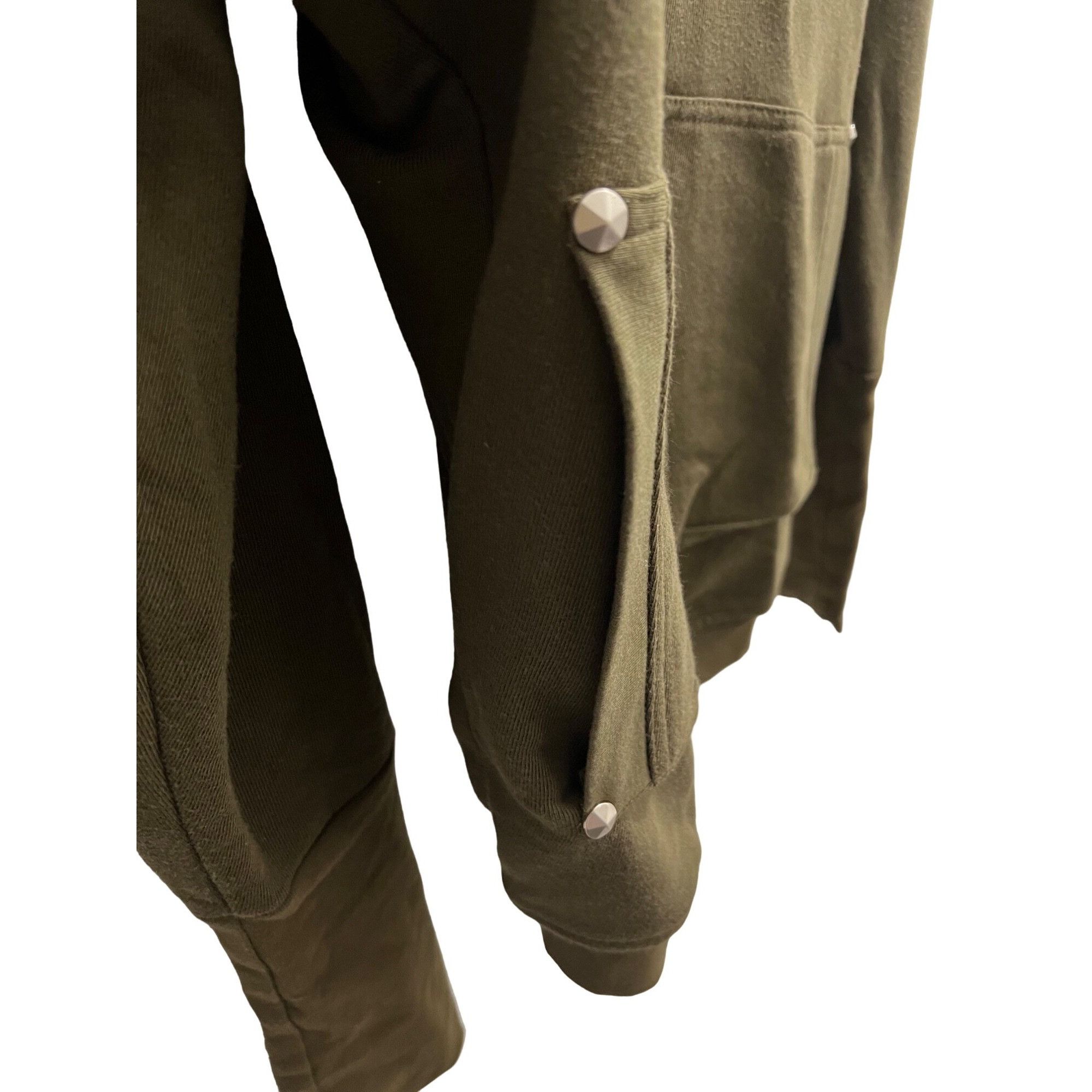 Other Marste Olive Green Hooded Button Down Hi Low Sweater Duster Size L / US 10 / IT 46 - 3 Thumbnail