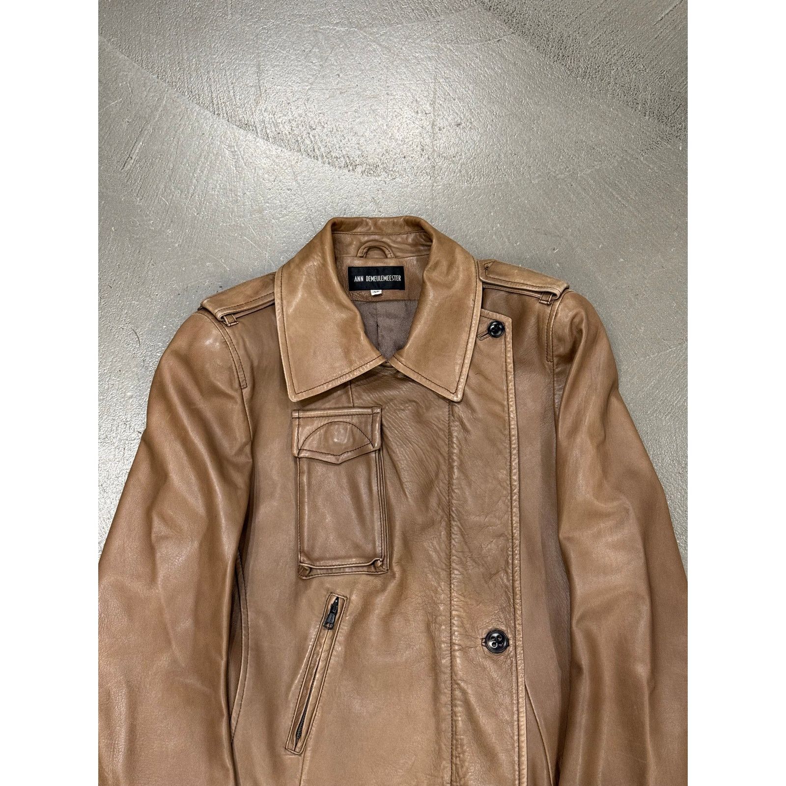 Ann Demeulemeester 2000s Ann Demeulemeester leather aviator cargo jacket Size US XS / EU 42 / 0 - 5 Thumbnail