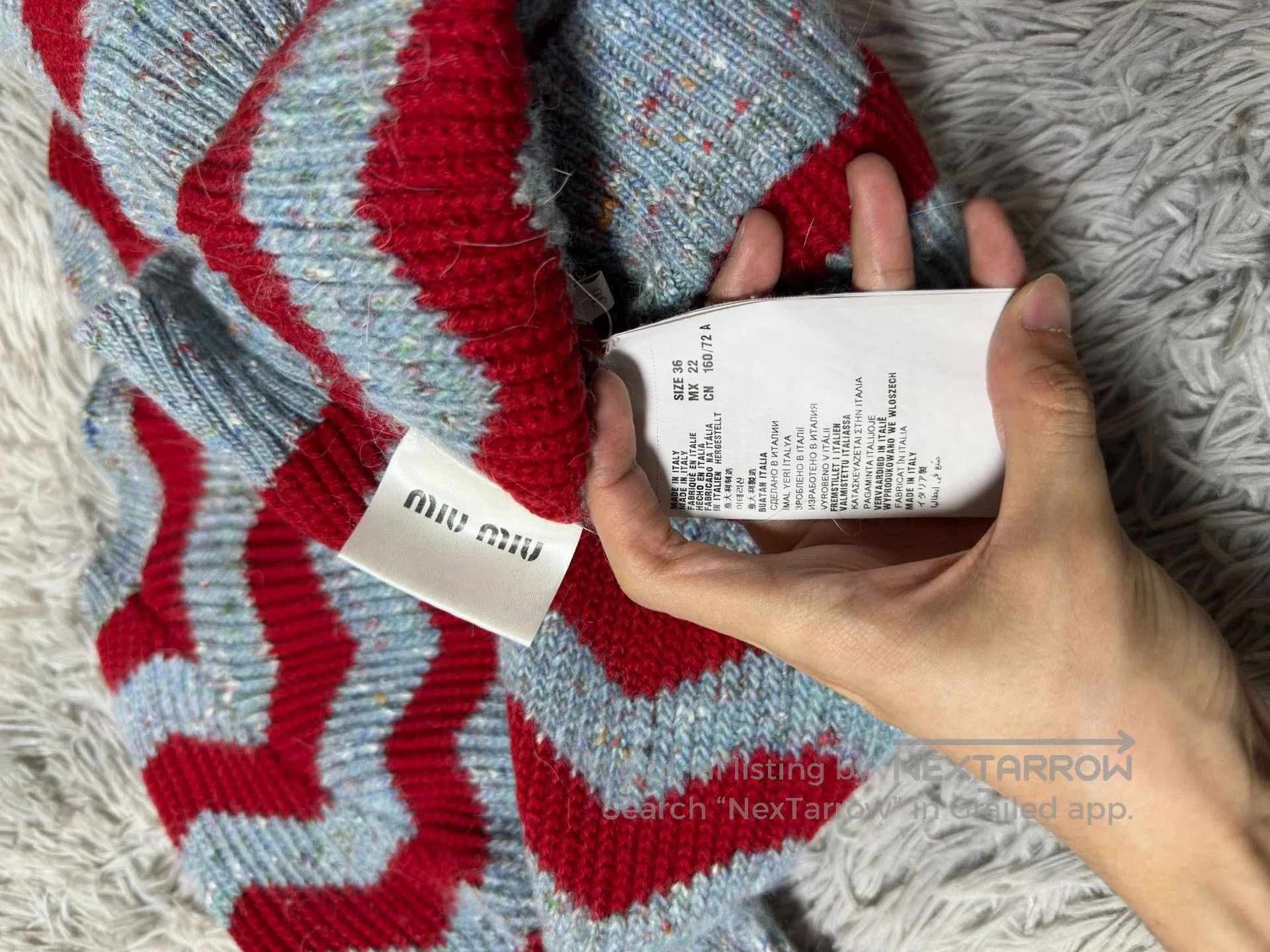 Miu Miu MiuMiu Ripple Sweater Long Sleeve. Size XS / US 0-2 / IT 36-38 - 6 Thumbnail