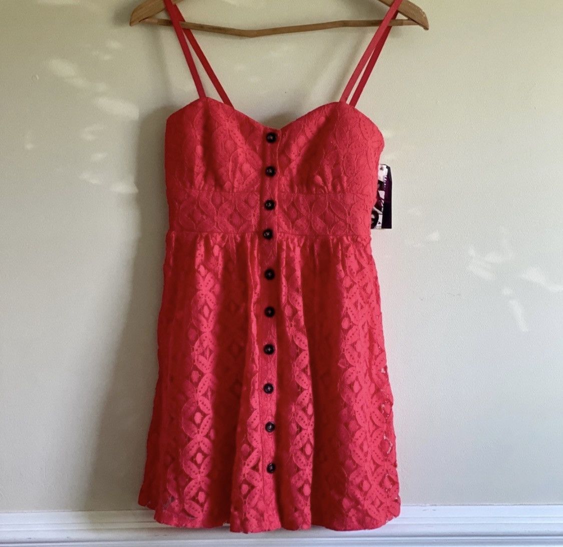 Other TRIXXI CORAL LACE EMBROIDERED BUTTON UP MINI DRESS Size M / US 6-8 / IT 42-44 - 2 Thumbnail