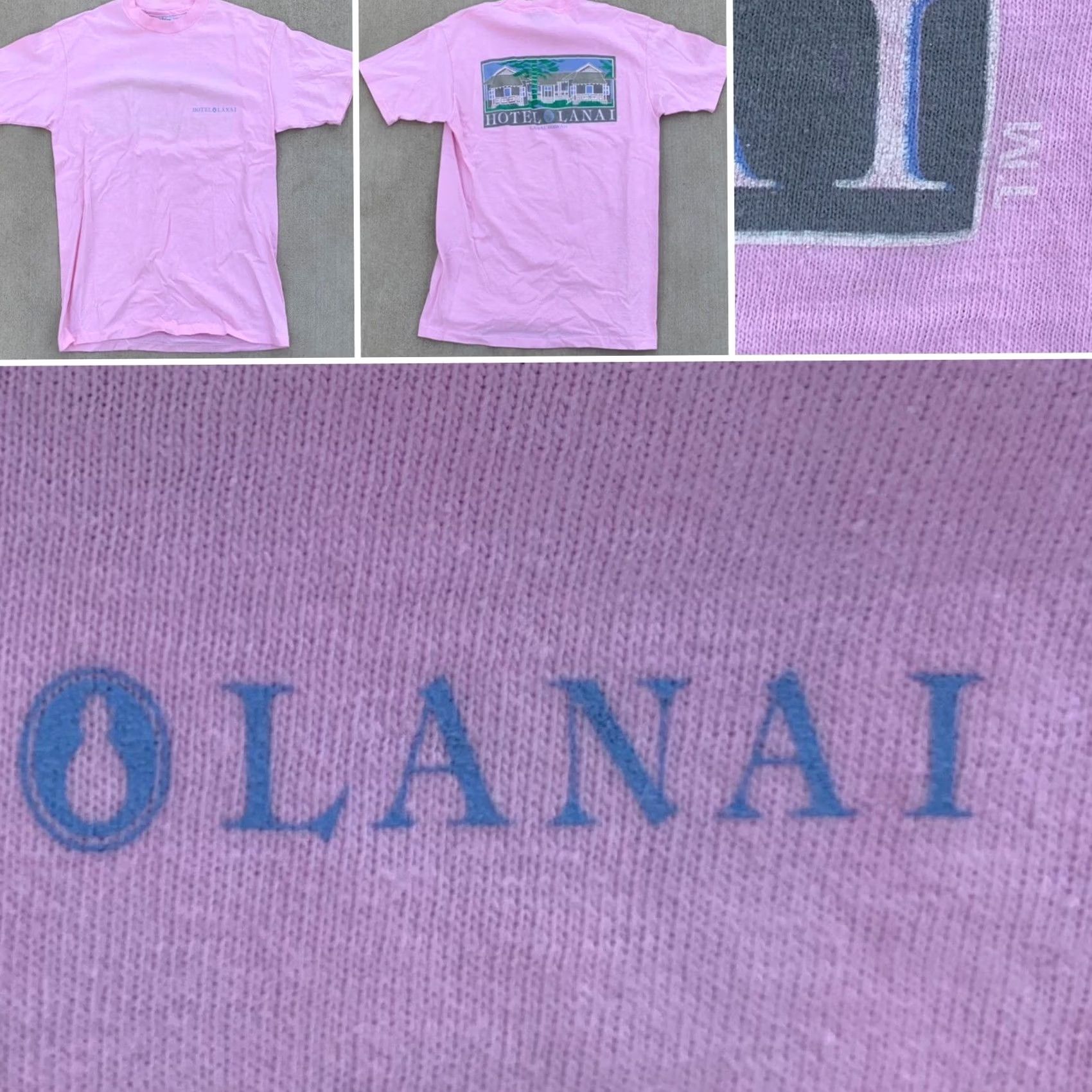 Vintage VINTAGE Hanes Beefy-T T-Shirt Shirt Mens Adult L 42-44 Cotton Pink Hotel Lanai Hawaii 80s 90s Retro Short Sleeve Crew Neck Size US L / EU 52-54 / 3 - 5 Thumbnail