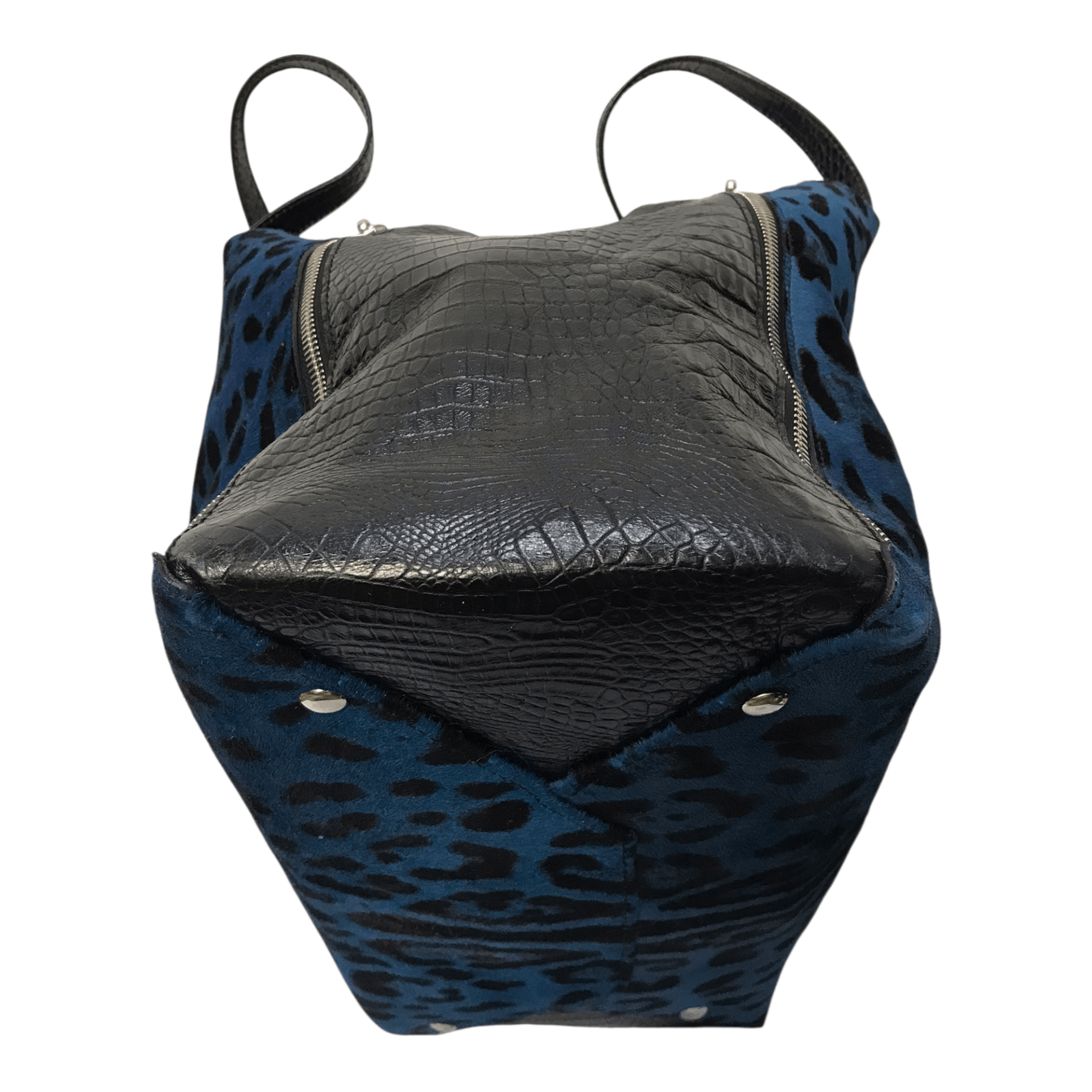 Genuine Leather enrico Pucci Crocodile With Leopard Fur Leather HandBag Size ONE SIZE - 9 Thumbnail