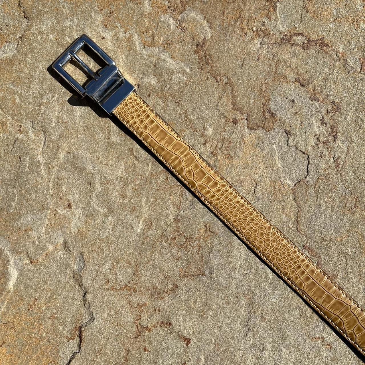 Other Y2K Reversible Tan Crocodile/Dark Brown Patent Leather Belt Size ONE SIZE - 4 Thumbnail