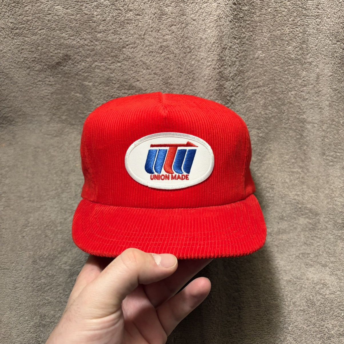Vintage Vintage Corduroy Trucker Hat Snapback United Transportation Size ONE SIZE - 2 Thumbnail