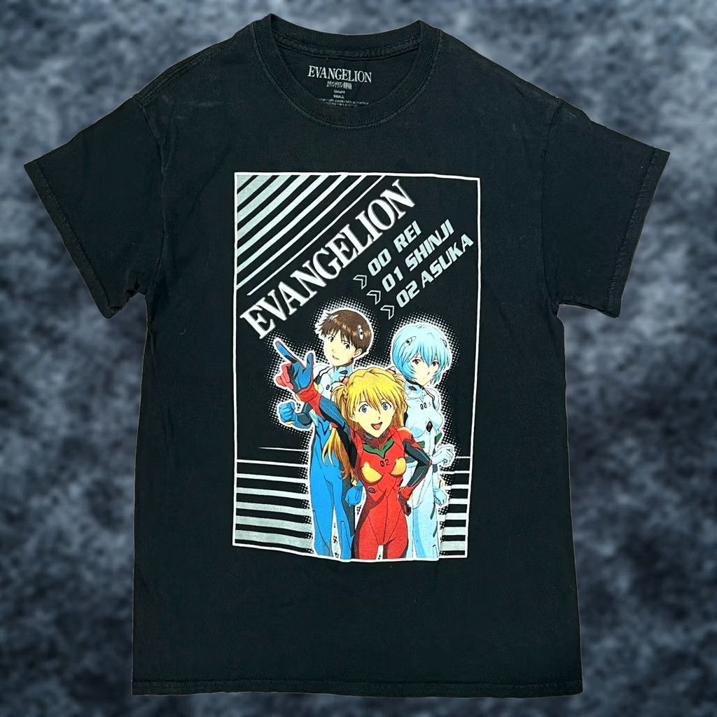 Gildan Neon Genesis Evangelion Shirt Black Anime Graphic Gildan Small Unisex Adults Shinji Rei Asuka Size US S / EU 44-46 / 1 - 1 Thumbnail