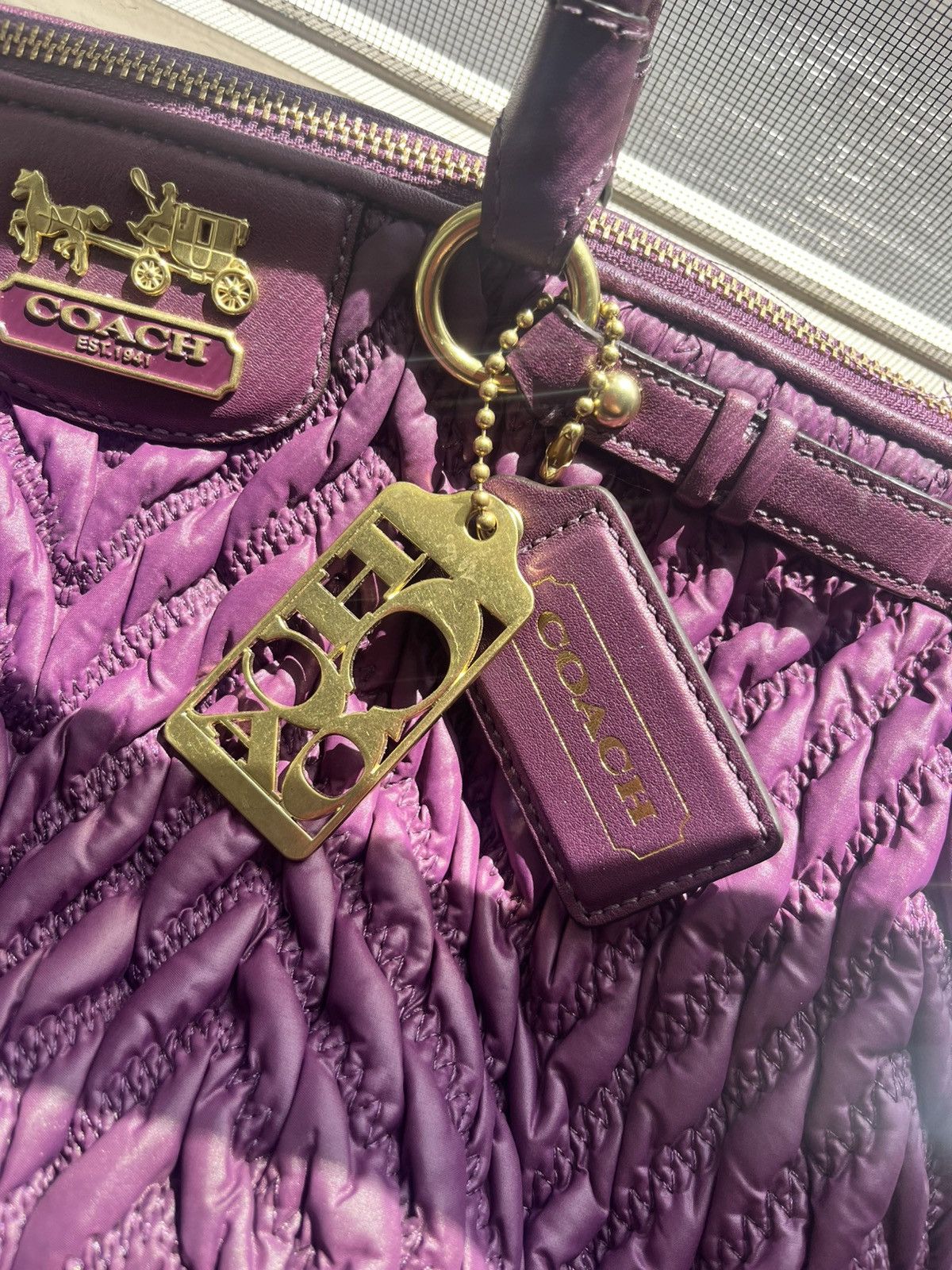 Coach 70th Anniversary Purple Quilted Coach Size ONE SIZE - 4 Thumbnail