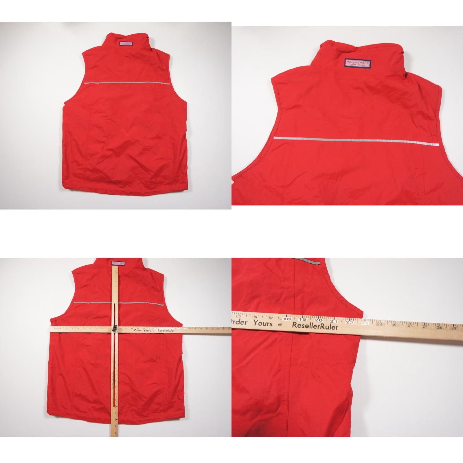 Vineyard Vines Vineyard Vines Vest Men's Medium Red Full Zip Sleeveless Nylon Outdoor Bomber Jacket (Adult M) Red Mens Size US M / EU 48-50 / 2 - 8 Thumbnail
