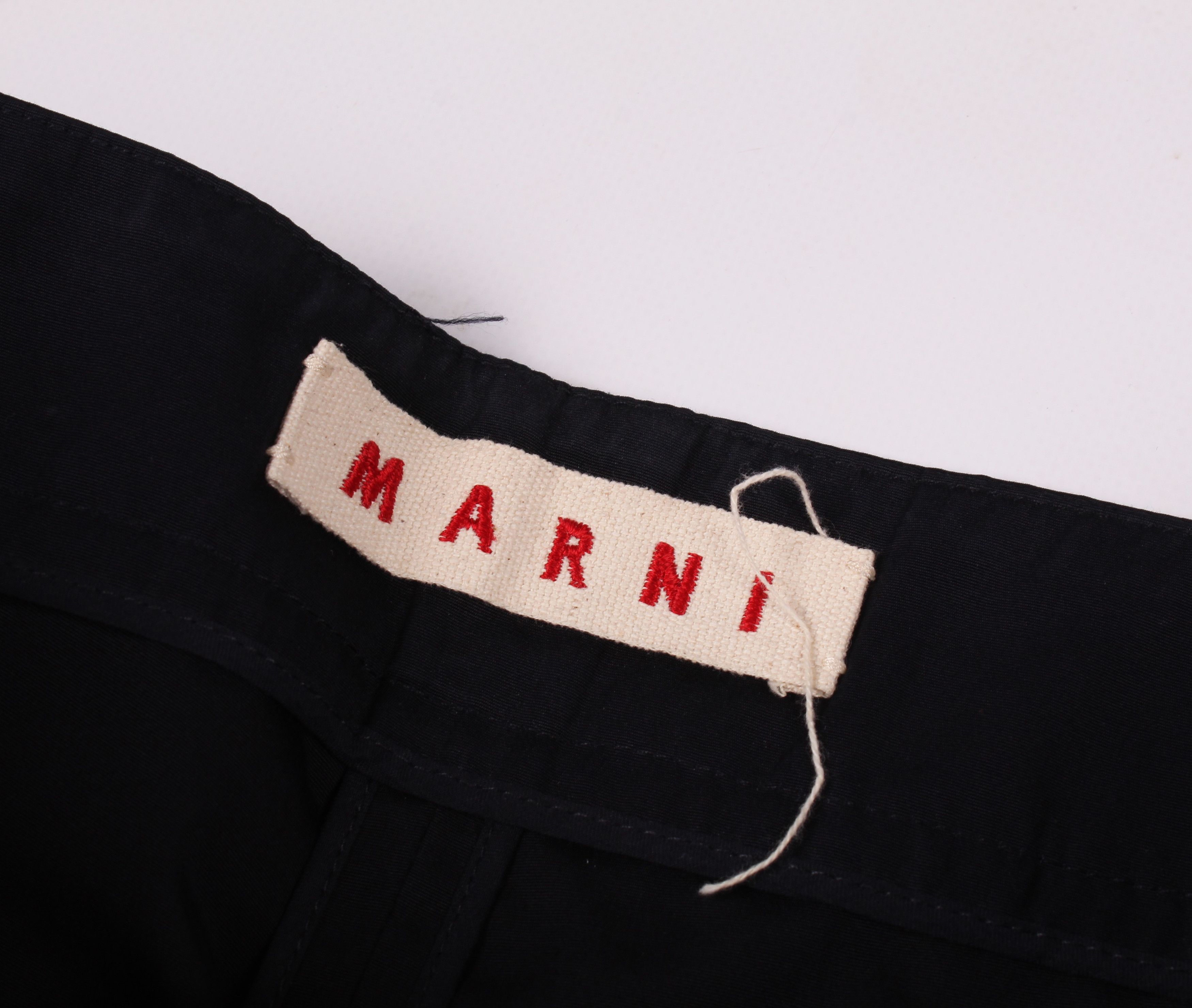 Marni Marni Cropped Navy Trousers Pants Size 32" / US 10 / IT 46 - 4 Thumbnail