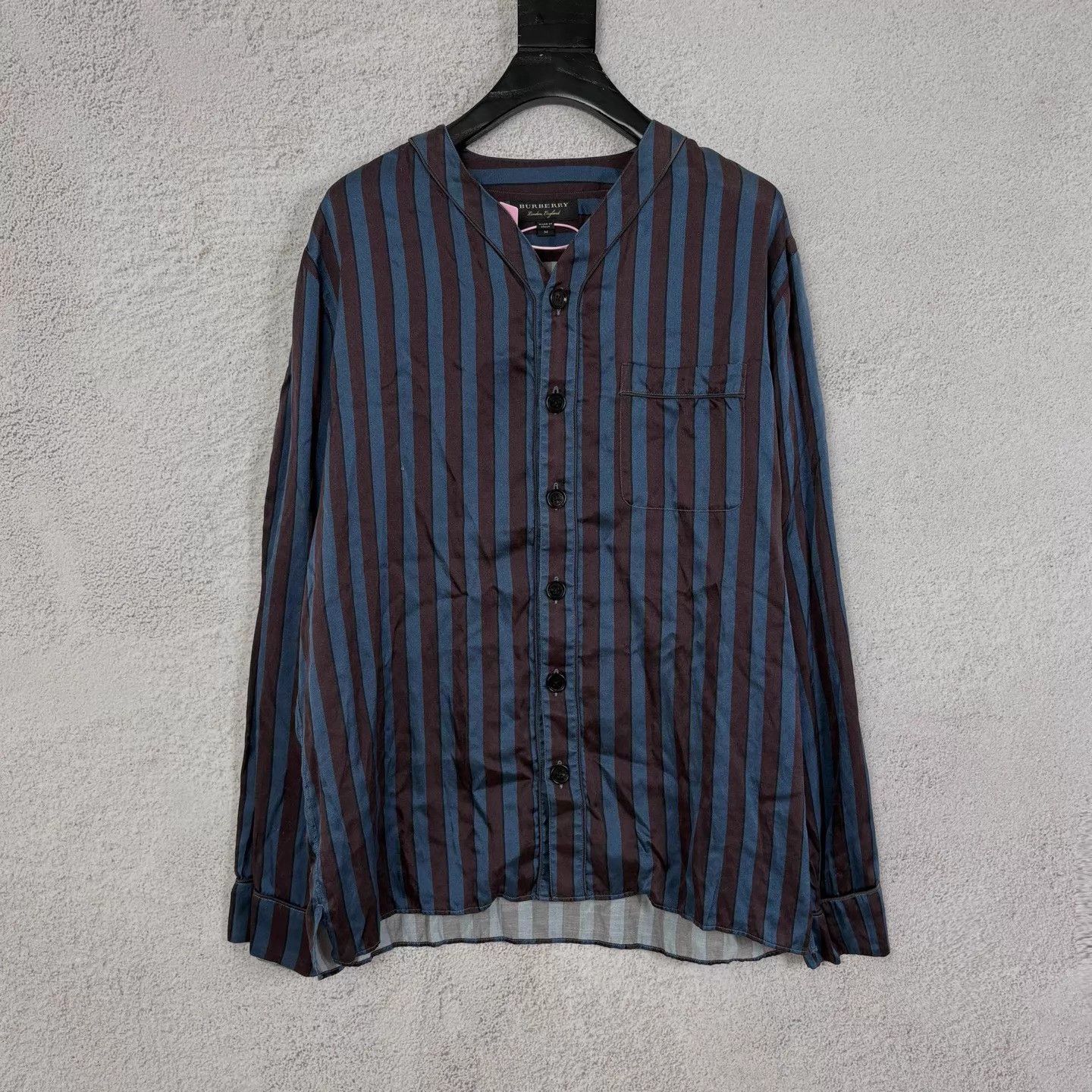Burberry BURBERRY Classic Stripe Silk Pajama Shirt M Size US M / EU 48-50 / 2 - 1 Thumbnail