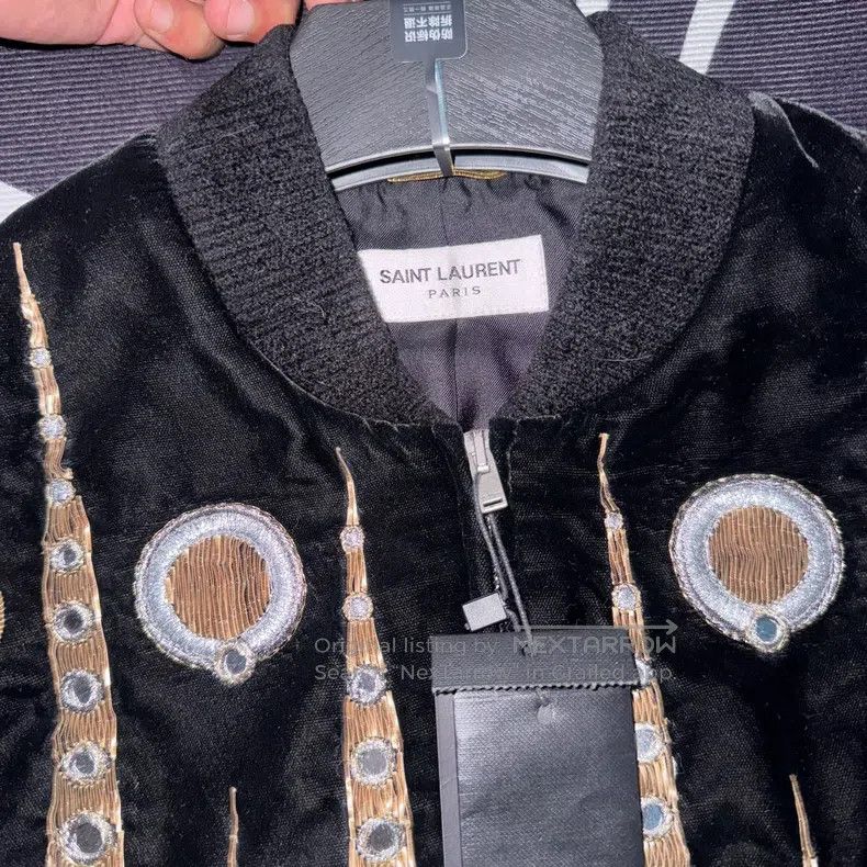 Saint Laurent Paris Saint Laurent Paris Baseball Jacket Velvet Jacket Size XS / US 0-2 / IT 36-38 - 4 Thumbnail