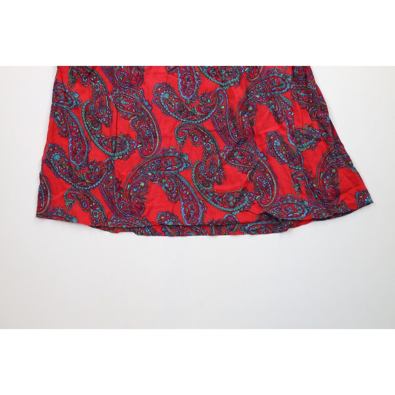 Vintage Vintage 90s Streetwear Rayon Rainbow Paisley Pleated Skirt Size 38" / US 16 / IT 52 - 10 Thumbnail
