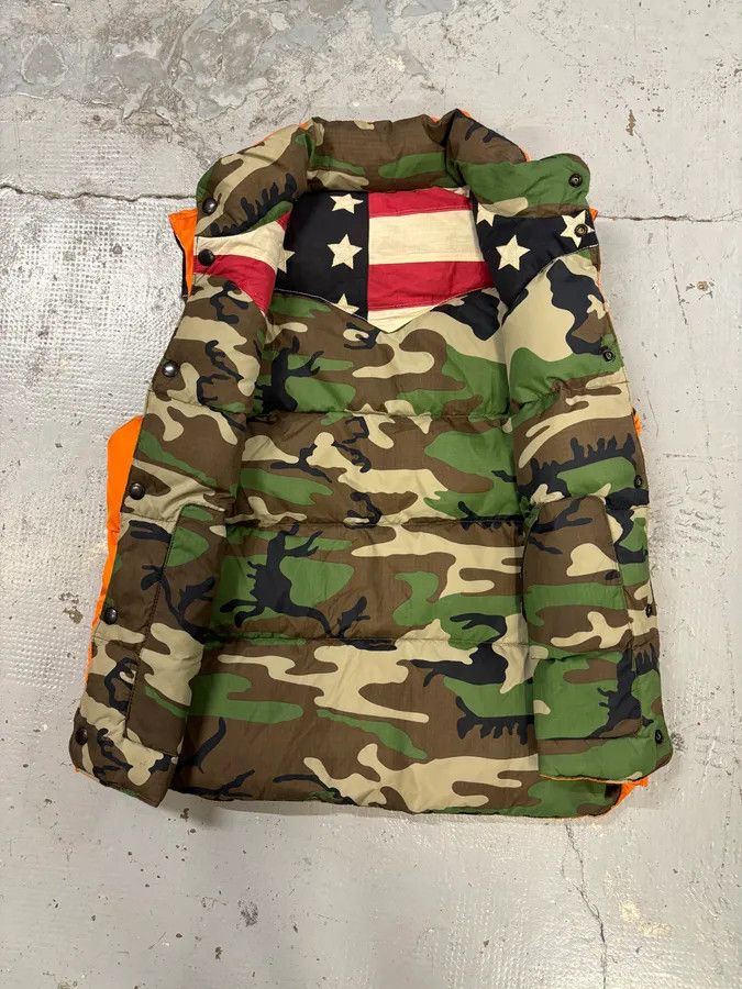 Polo Ralph Lauren 2010s Ralph Lauren Denim & Supply Orange Camo Reversible Puffer Vest Size US M / EU 48-50 / 2 - 11 Thumbnail