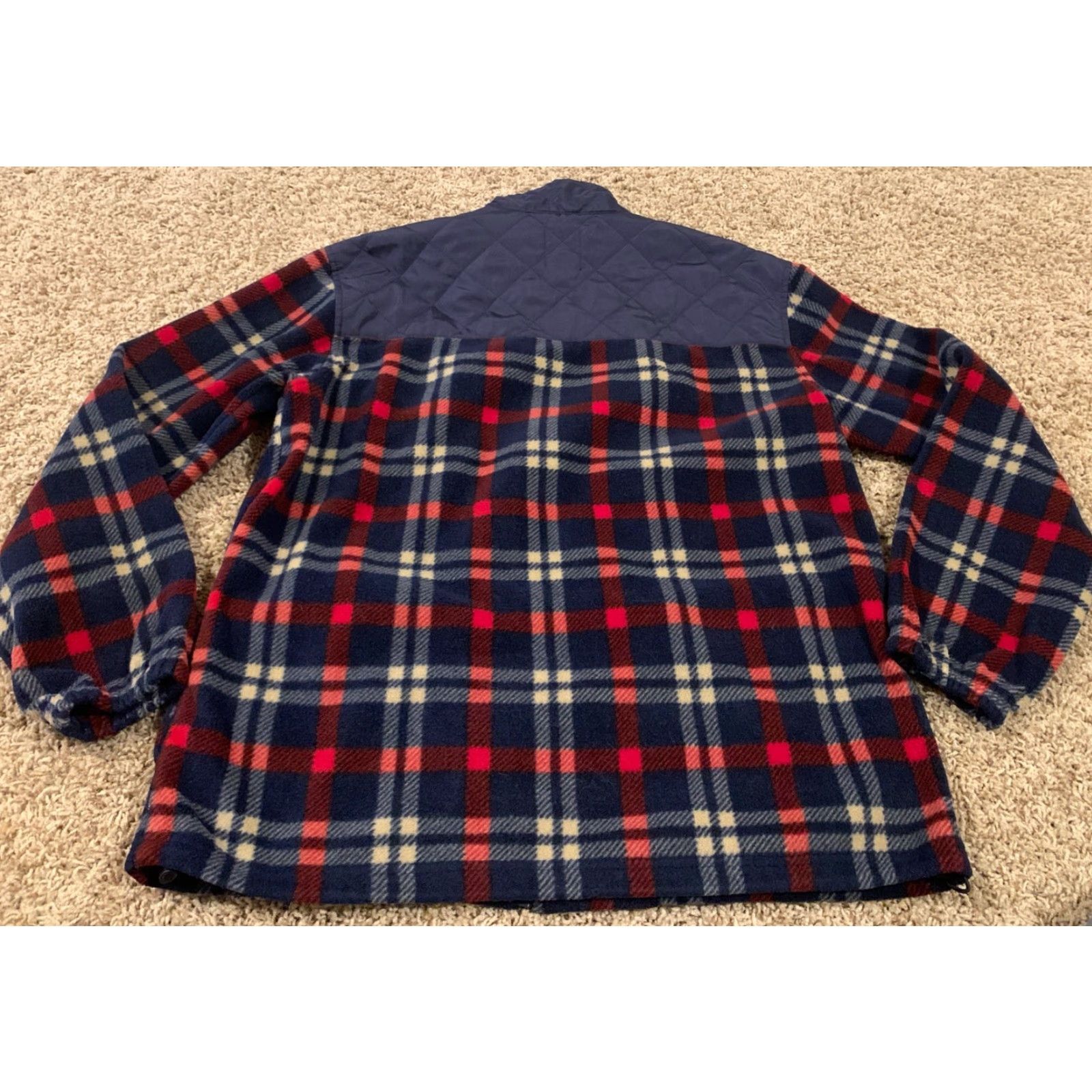 Chaps Chaps by Ralph Lauren Blue Plaid Fleece Jacket L Quilted Full Zip Size US L / EU 52-54 / 3 - 6 Thumbnail