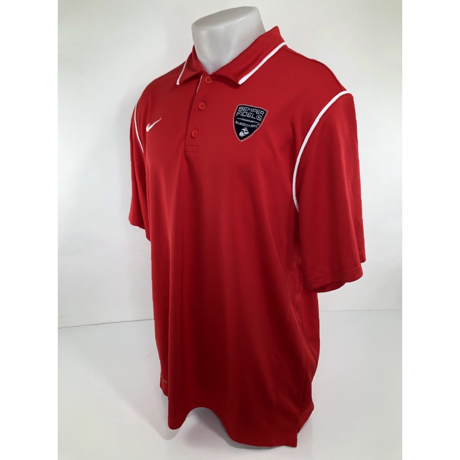Nike Nike All American Polo - Shirt - L Red Embroidered USMC Marine Core Football 90s Vintage Mens Polo Size US L / EU 52-54 / 3 - 4 Thumbnail