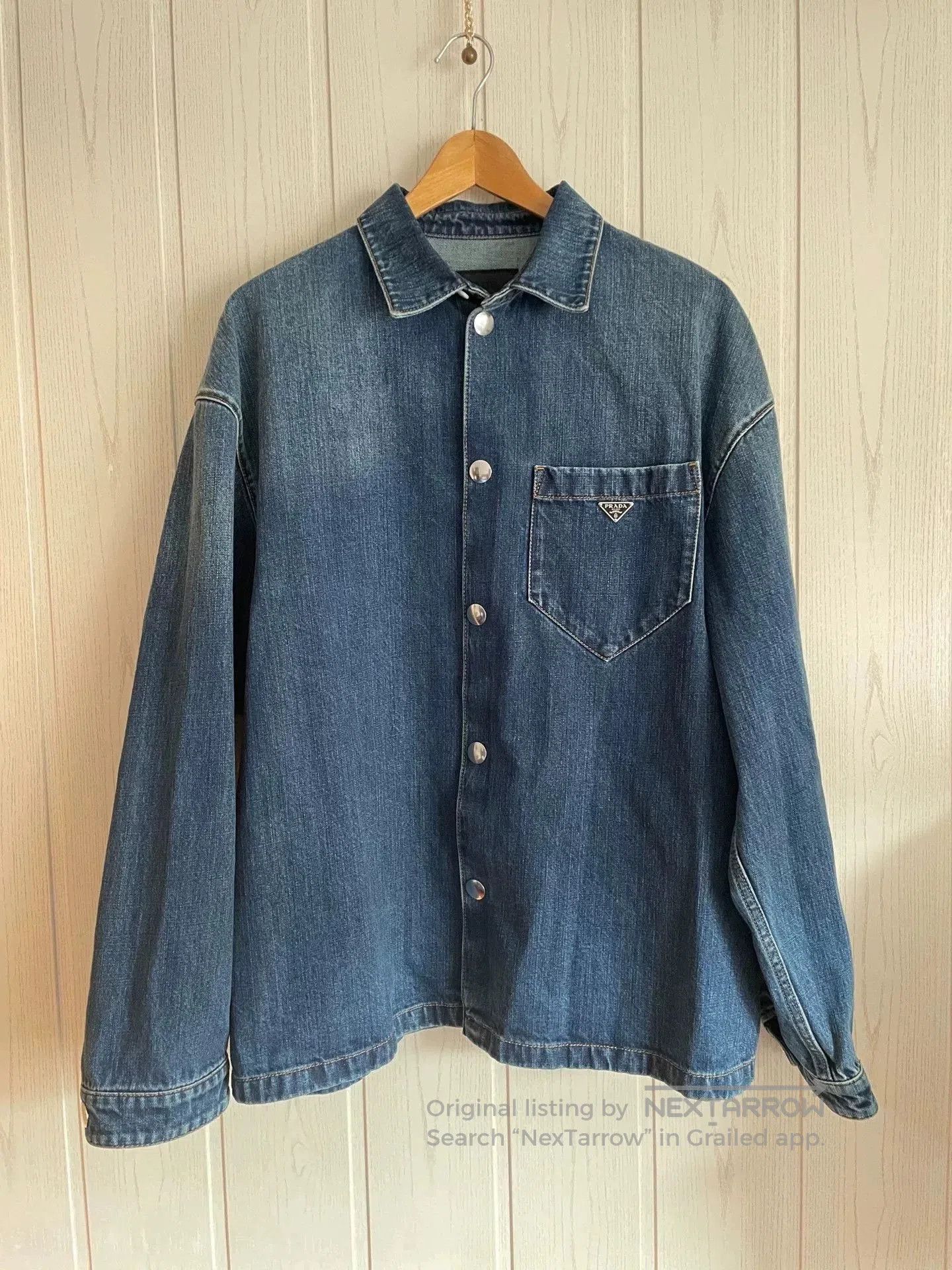 Prada Prada 2025 Washed Denim Shirt Jacket. Size US XL / EU 56 / 4 - 1 Thumbnail