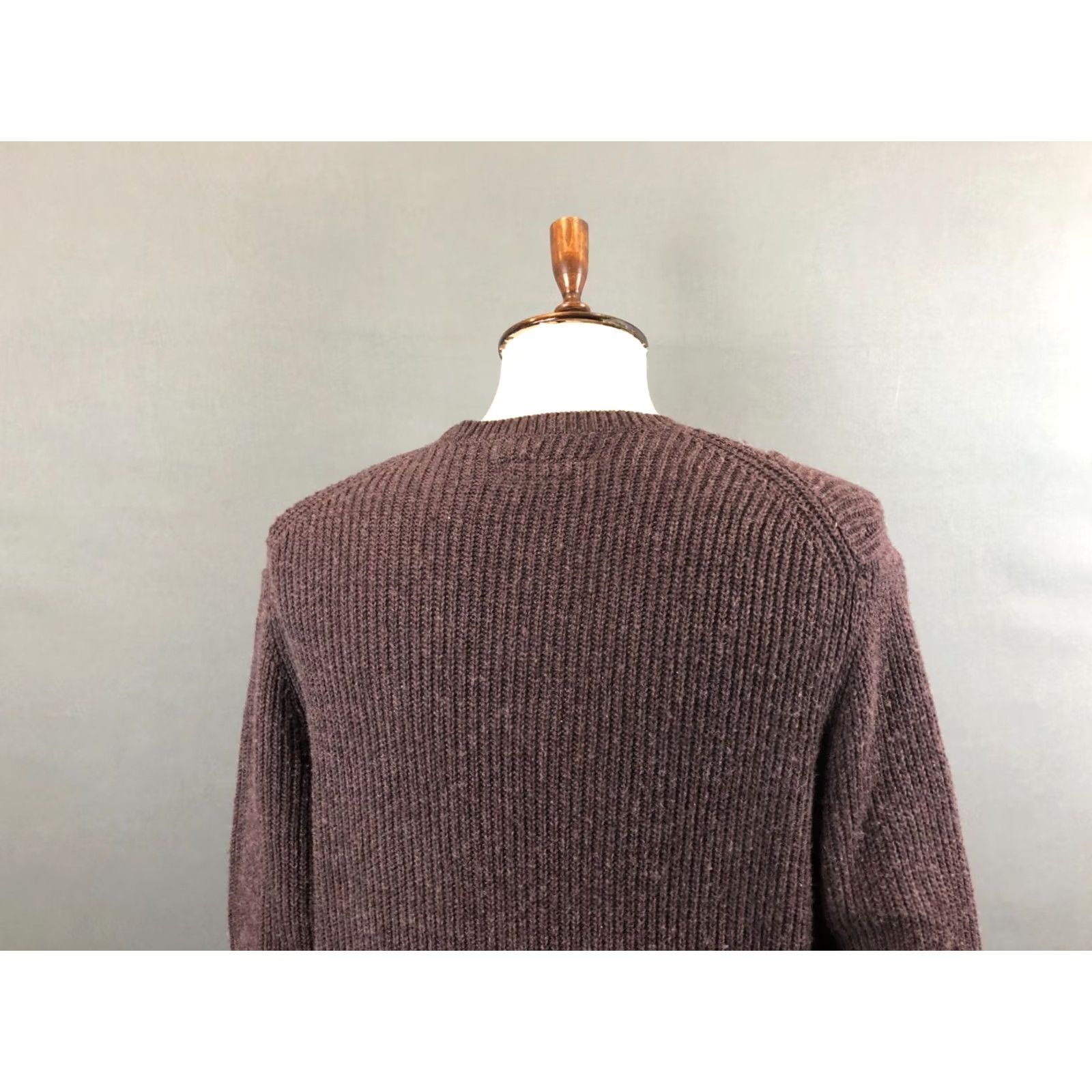 Allsaints AllSaints Pullover Sweater Crew Neck L Dark Purple Wool Blend Men's Size US L / EU 52-54 / 3 - 4 Thumbnail