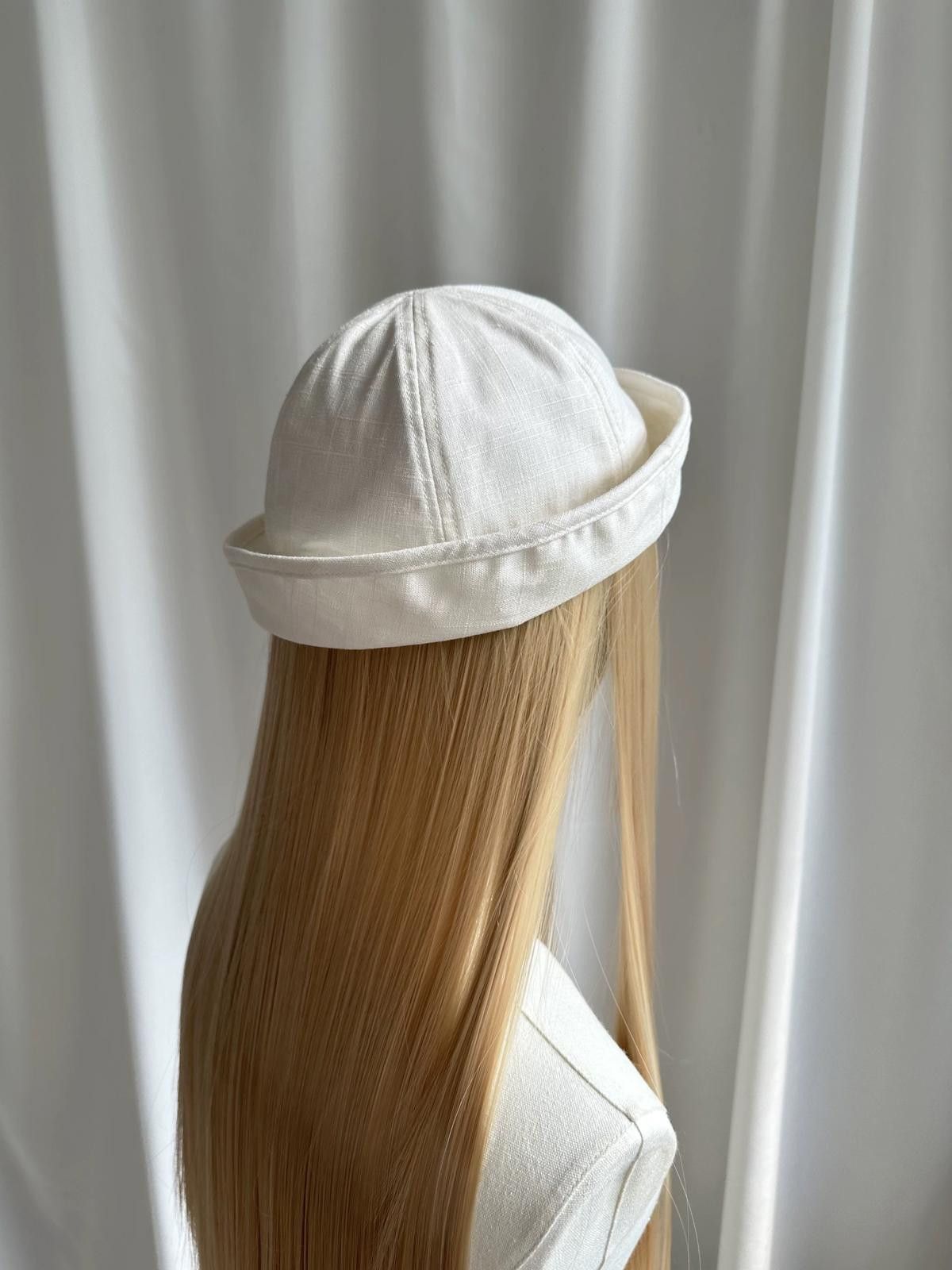 Japanese Brand Retro Wht Linen Beret Sailor Hat – Y2K French Girl Aesthetic Size ONE SIZE - 6 Thumbnail