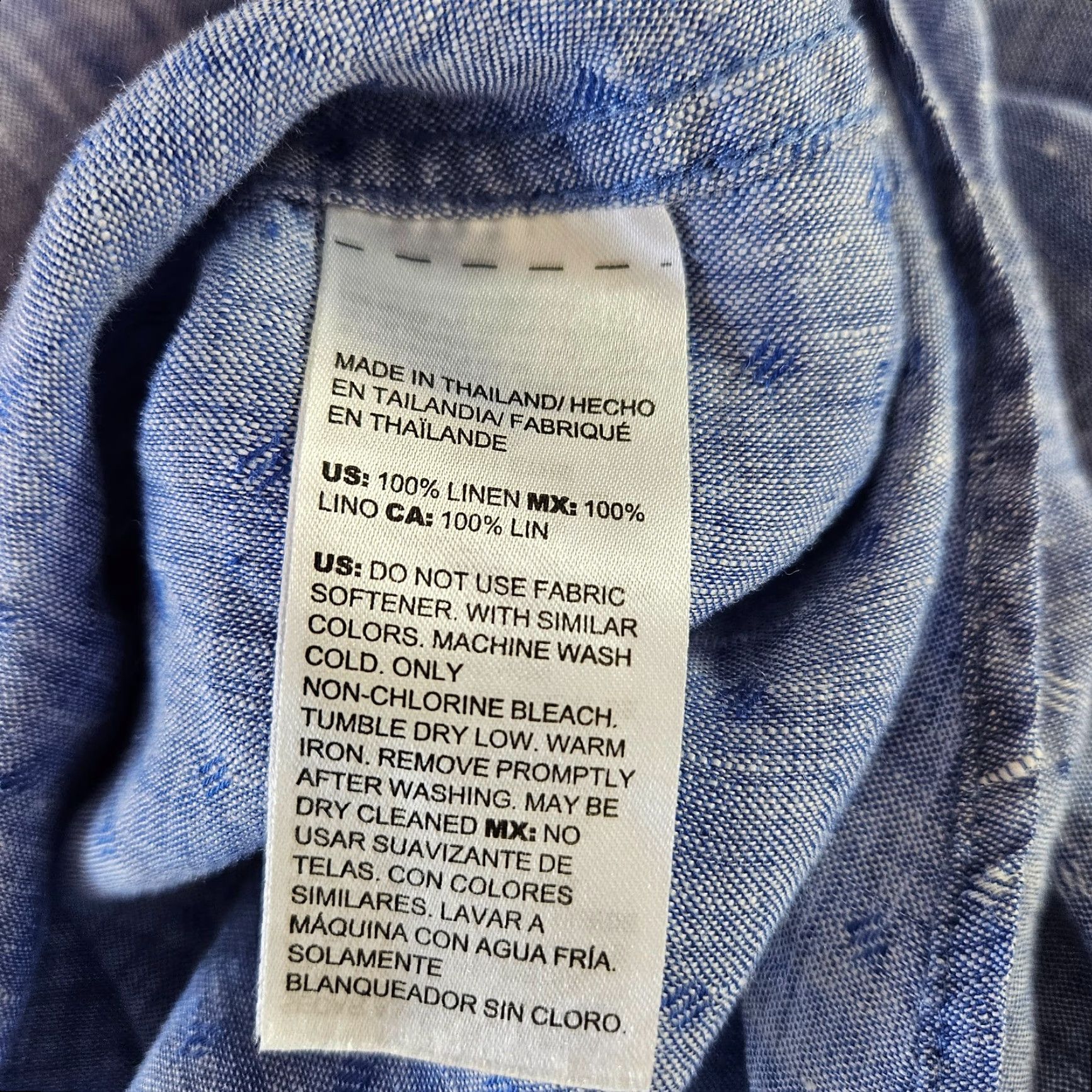 Vintage Chico's Womens Button-Up Top Sz 4/6 Linen 3/4 Sleeve Blue Size S / US 4 / IT 40 - 4 Thumbnail