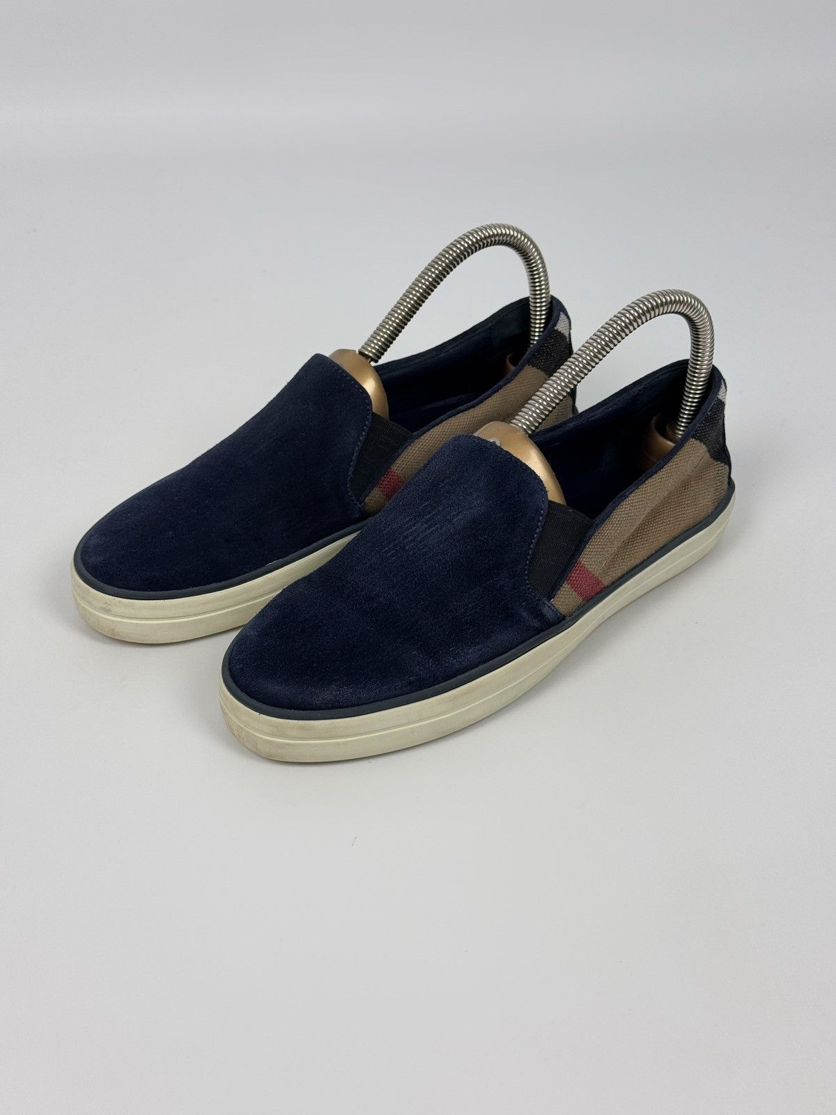 Burberry Faded Burberry Nova Check Suede Slip On Shoes Size US 5 / EU 37 - 1 Thumbnail