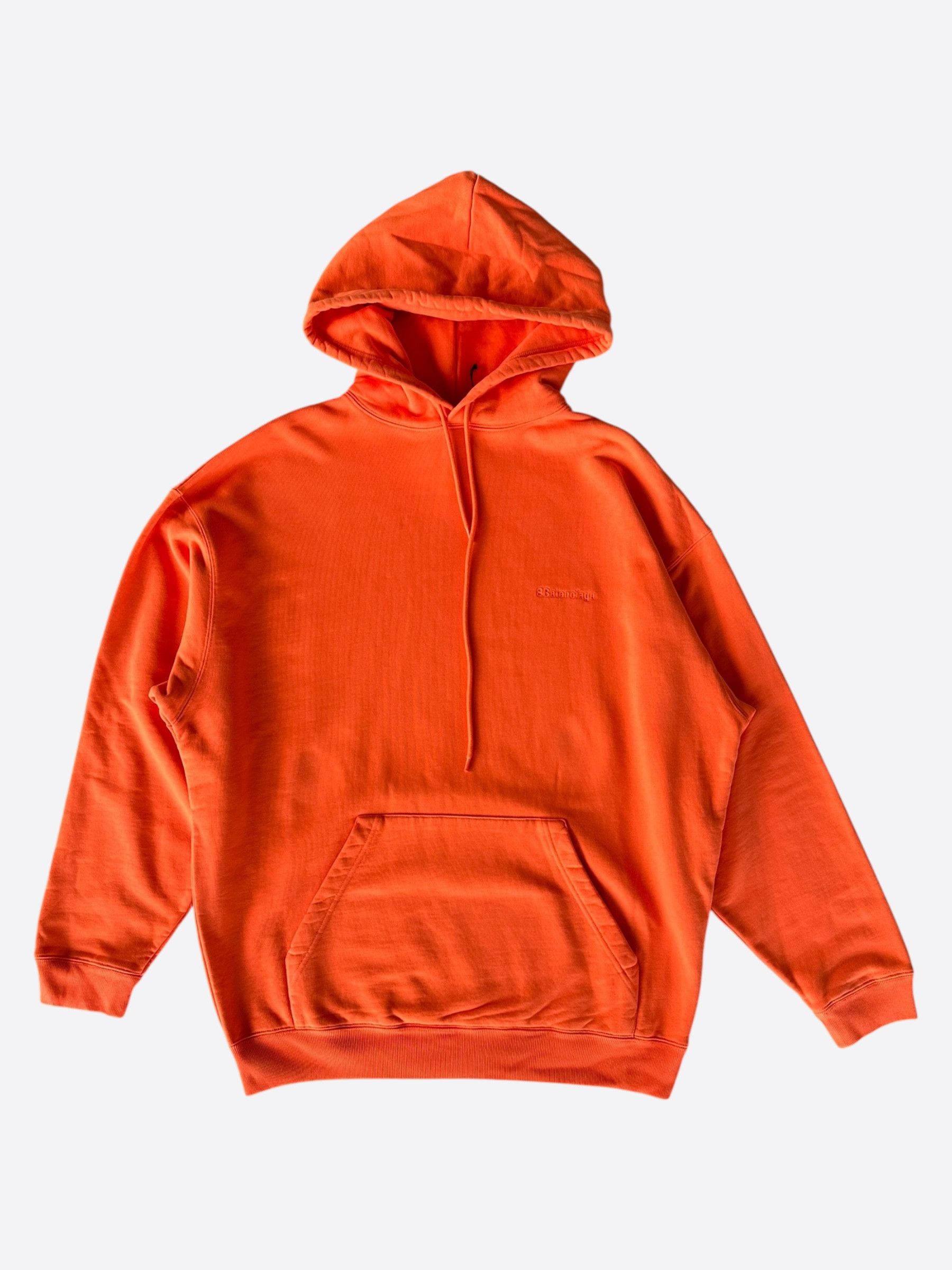Balenciaga Balenciaga Orange Embroidered Logo Hoodie Size US L / EU 52-54 / 3 - 1 Thumbnail