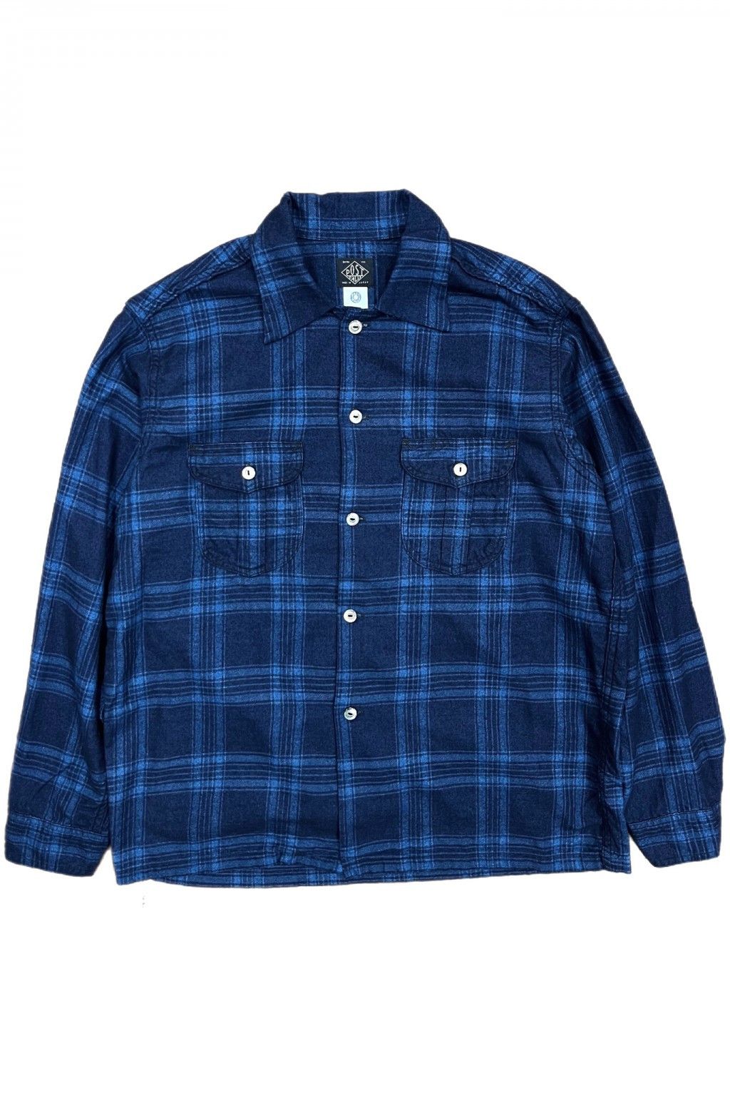 Post Overalls New Shirt - indigo check Size US M / EU 48-50 / 2 - 1 Thumbnail