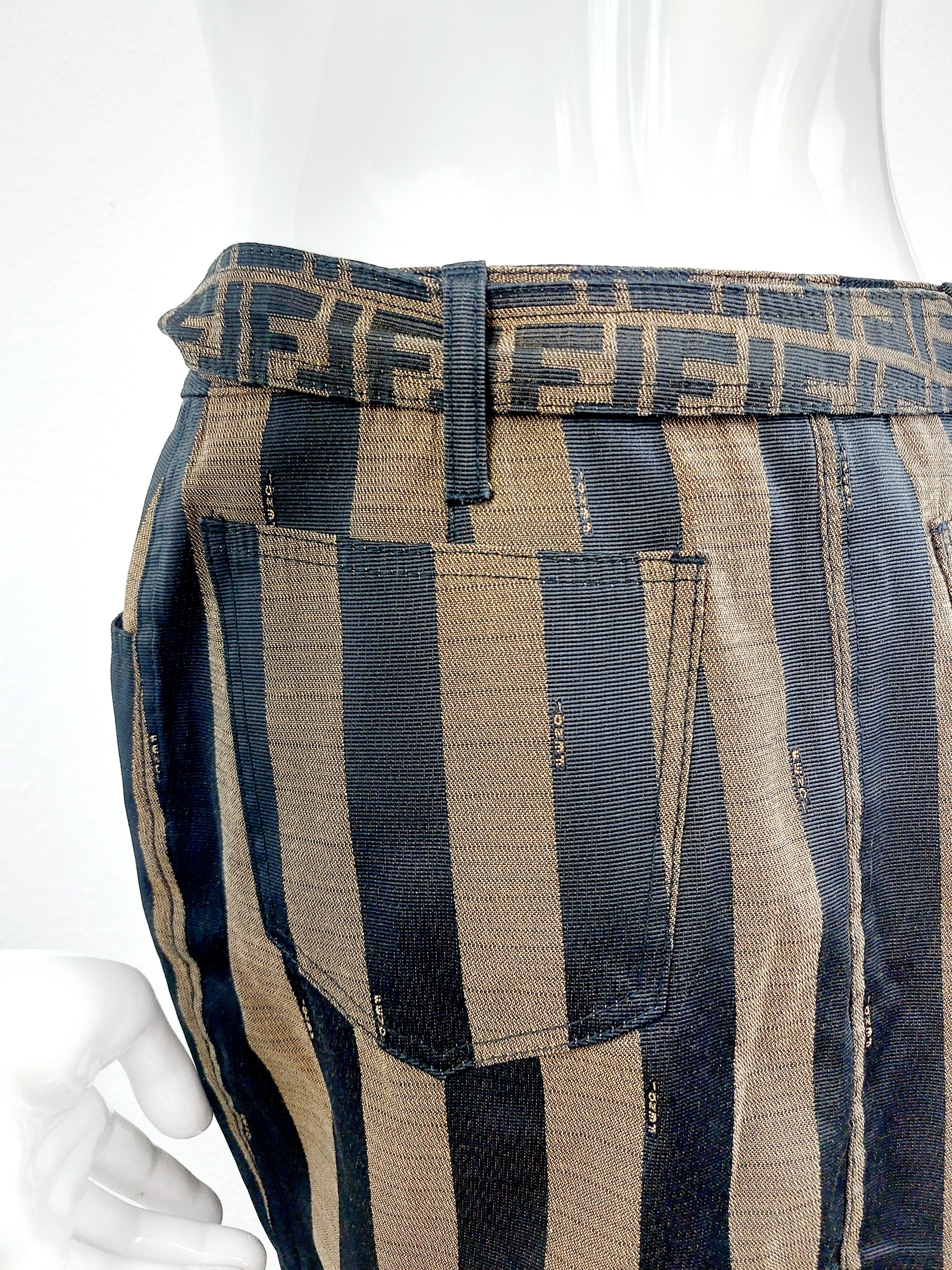 Fendi Fendi Zucca FF Belted Monogram FF 90’s Mini Pencil Skirt Size 32" / US 10 / IT 46 - 9 Thumbnail