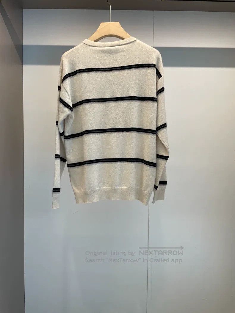 Brunello Cucinelli Brunello Cucinelli Beige Striped Beaded Cashmere Sweater Size M / US 6-8 / IT 42-44 - 2 Thumbnail