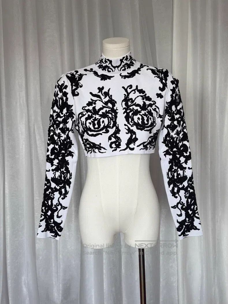 Alaia Alaia Black Embroidered High-neck Top Size XS / US 0-2 / IT 36-38 - 1 Thumbnail